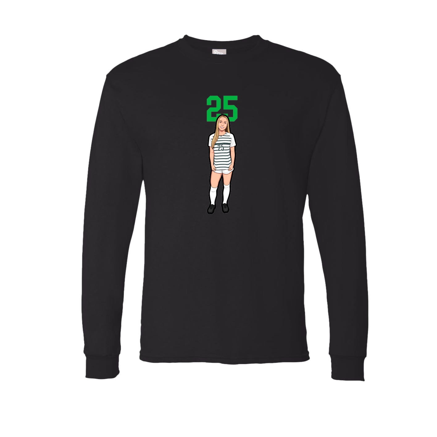 Long Sleeve Tee — Number Top in Black