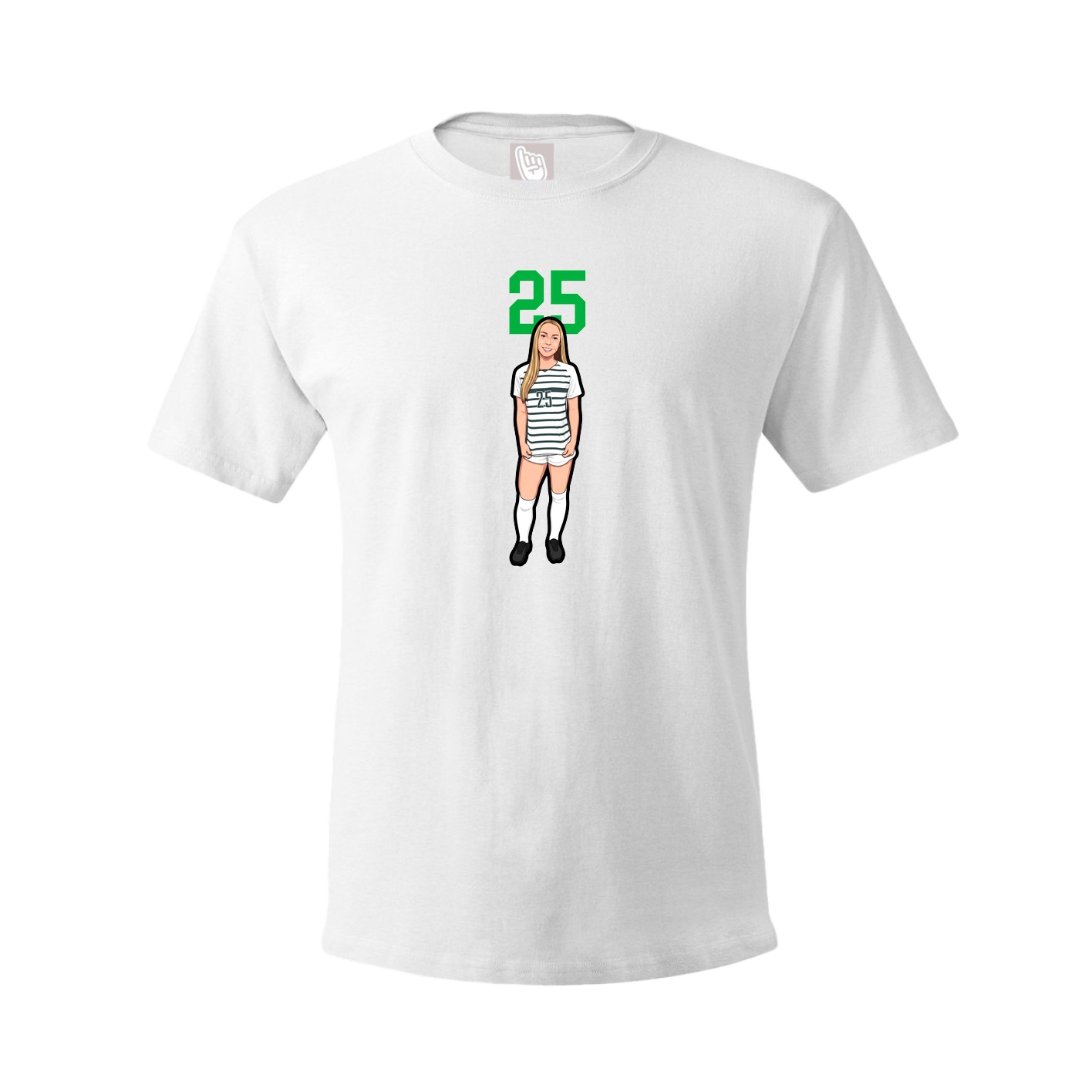 Youth Tee — Number Top in White