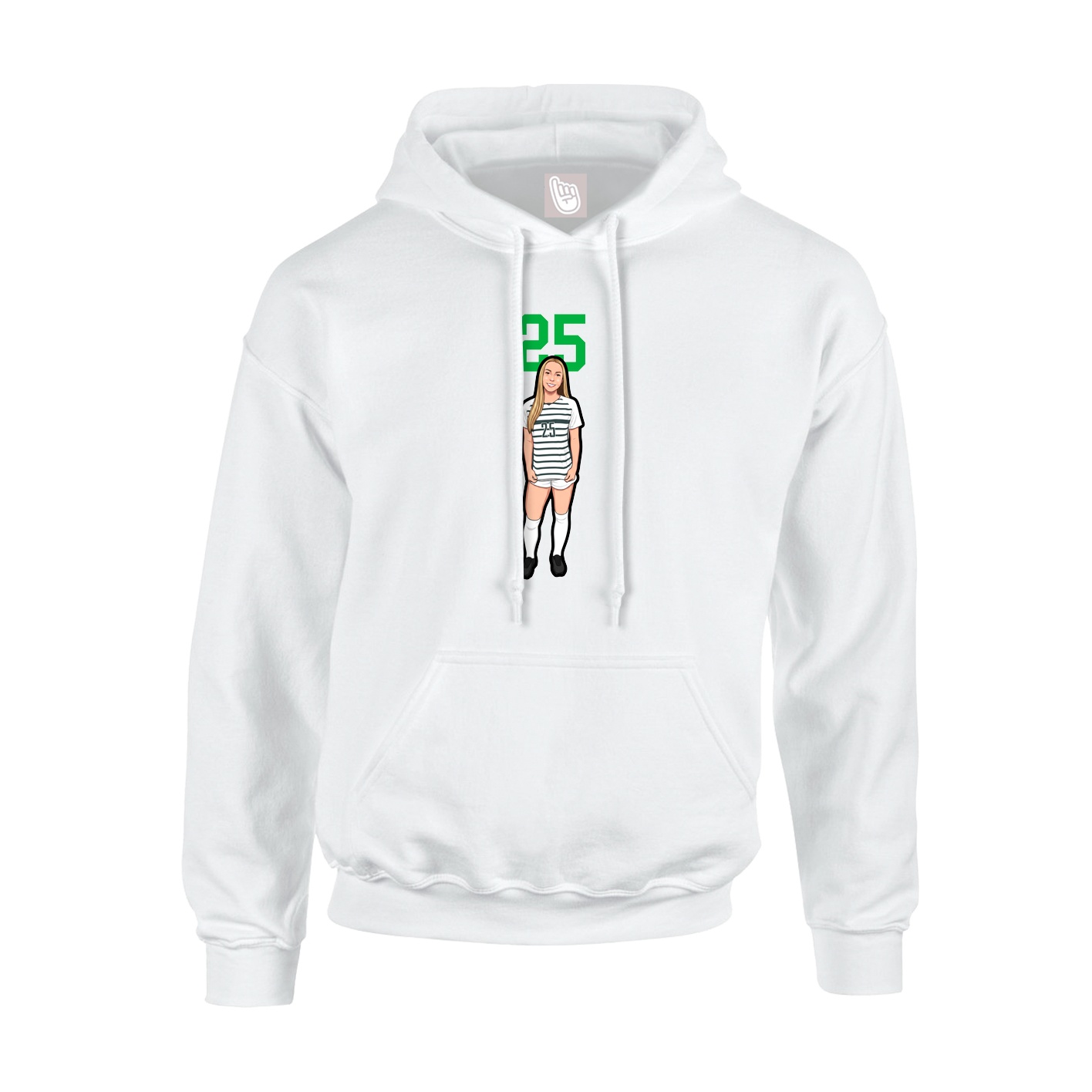Hoodie — Number Top in White