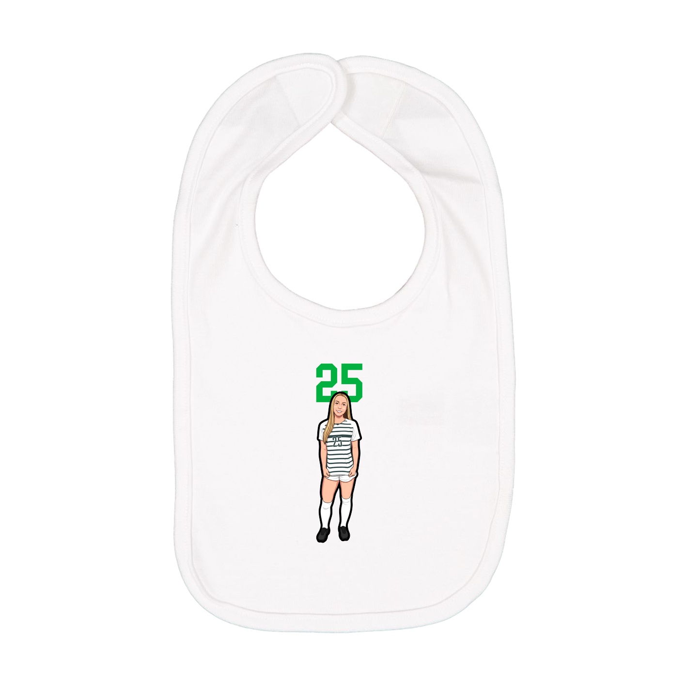 Infant Bib — Number Top in White