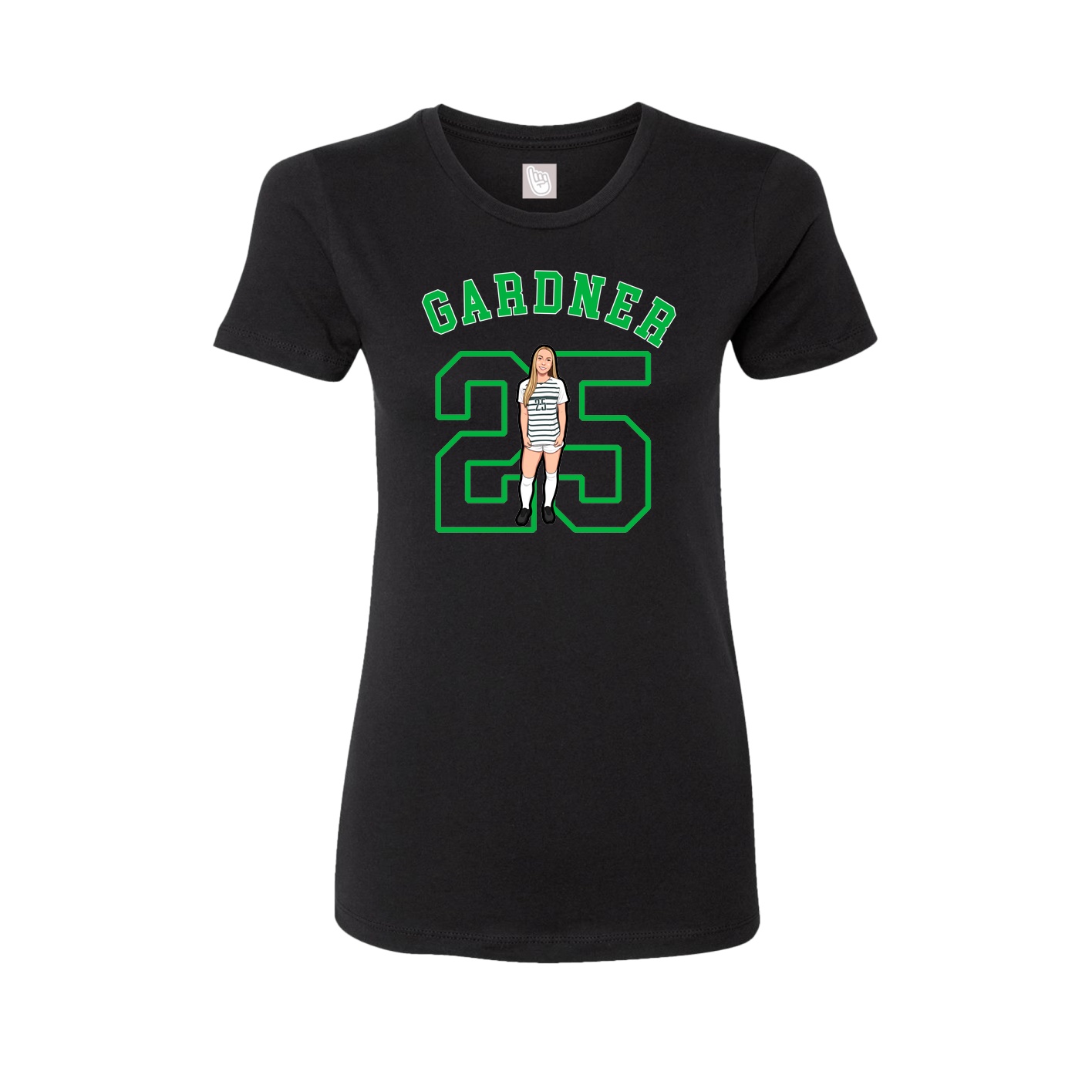 Fitted Women's Tee — Shirsey Arch in Black