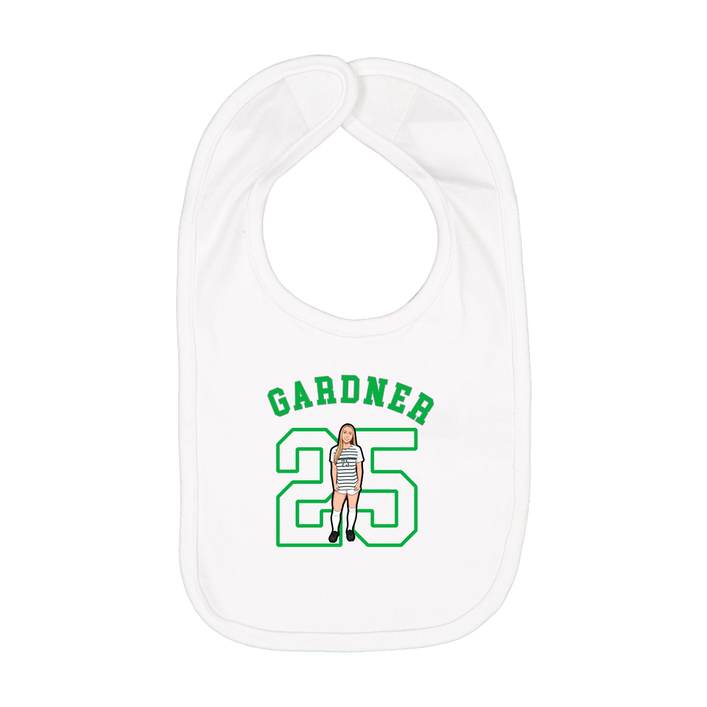 Infant Bib — Shirsey Arch in White