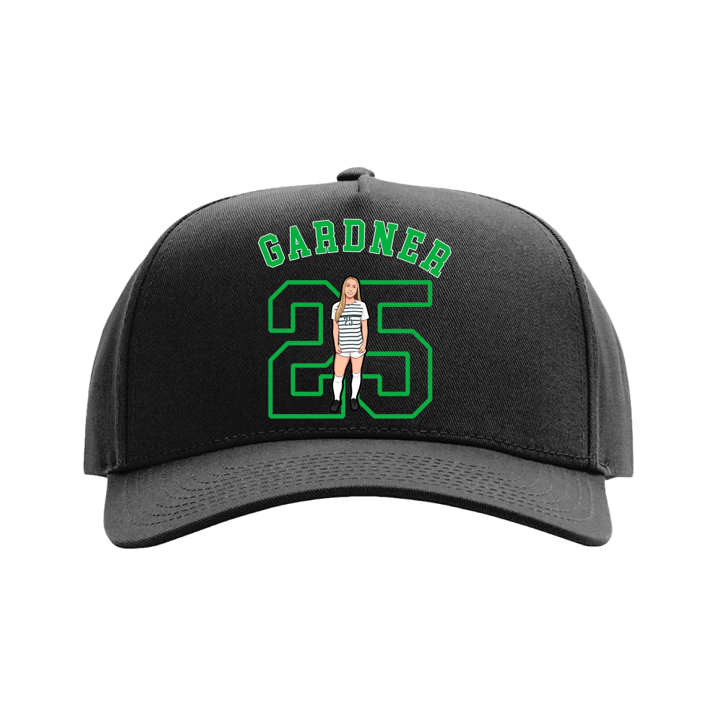 Full Fabric Five-Panel Champ Cap — Shirsey Arch in Black