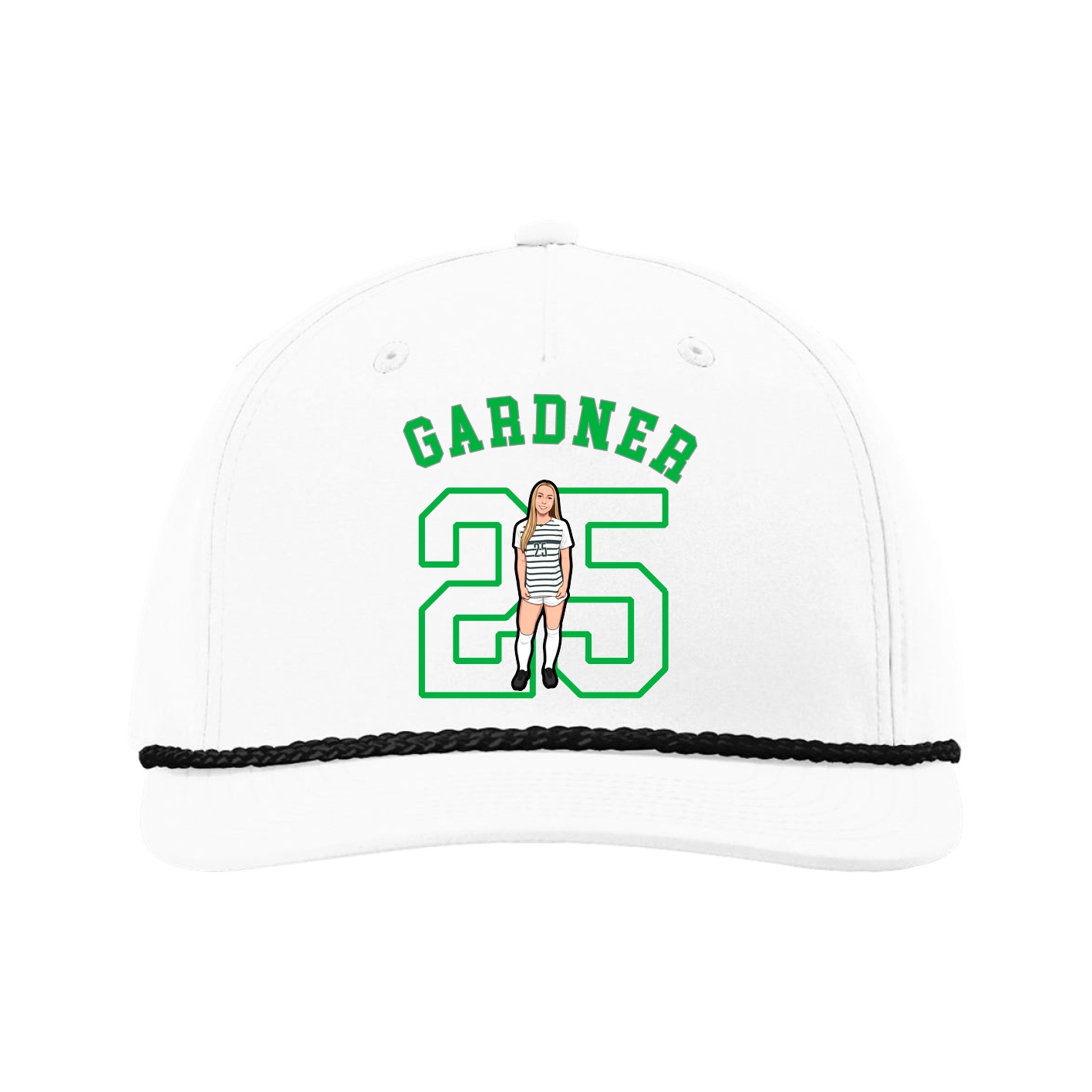 Five-Panel Classic Rope Cap — Shirsey Arch in White