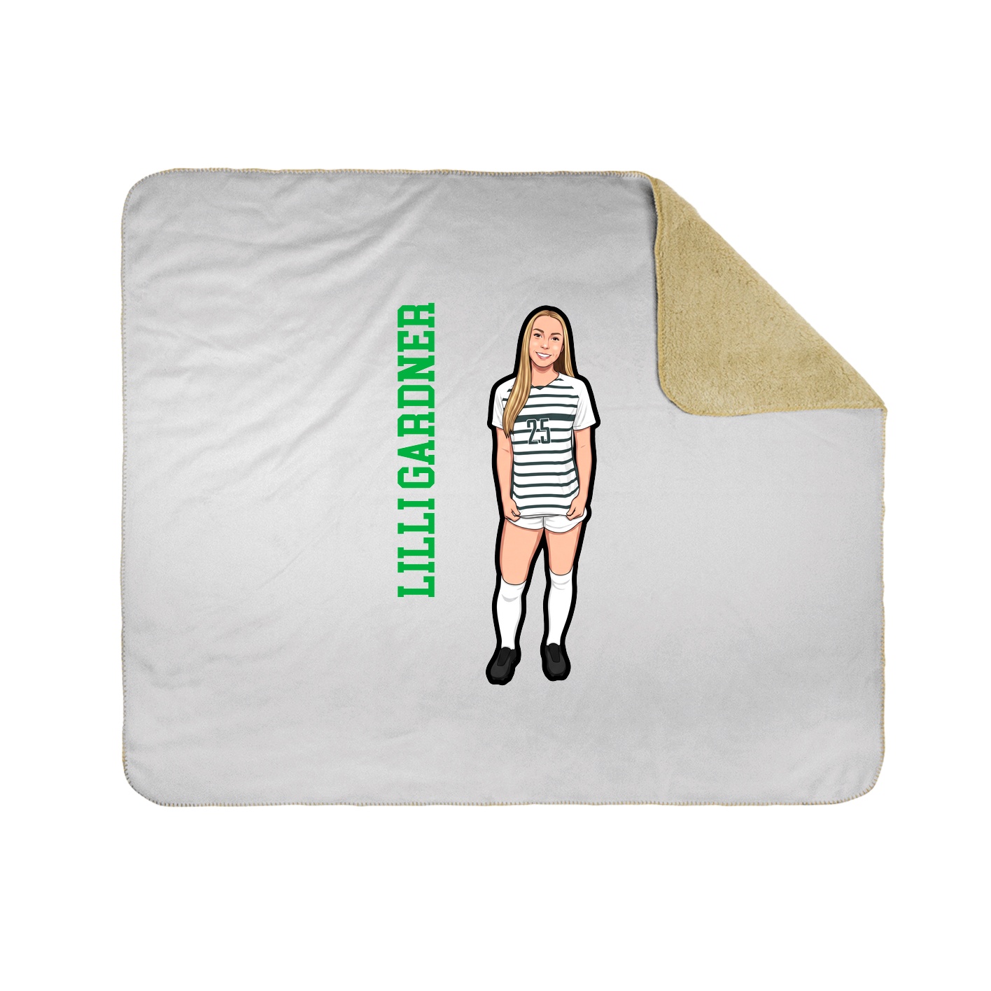 Throw Blanket — Name Vertical in White