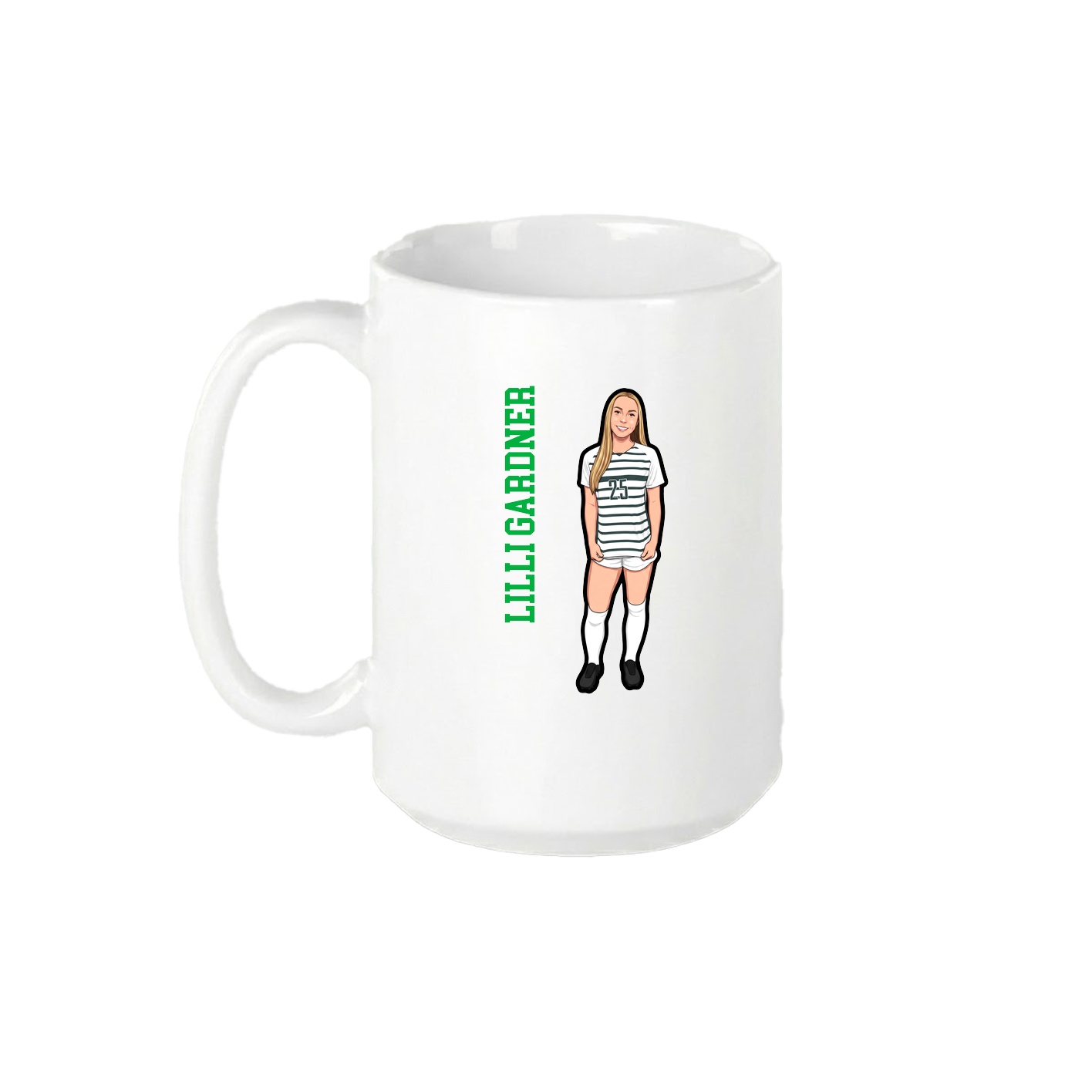 15oz Coffee Mug — Name Vertical in White