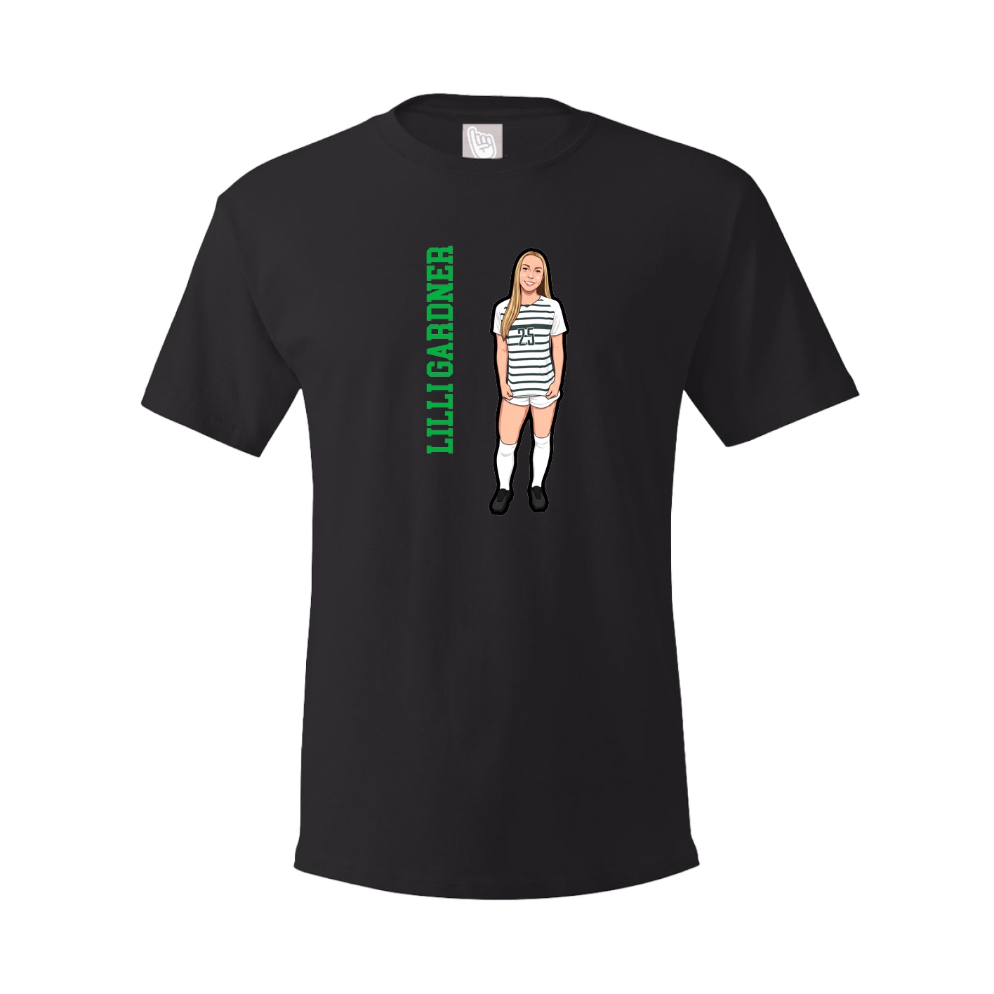 Youth Tee — Name Vertical in Black