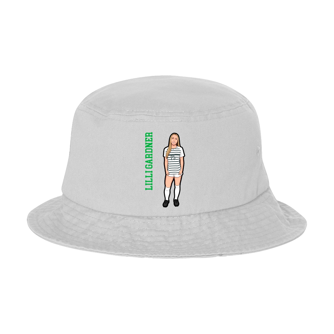 Bucket Cap — Name Vertical in White