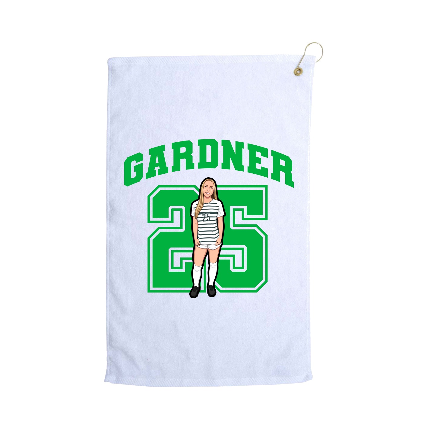 Golf Towel — Number in White