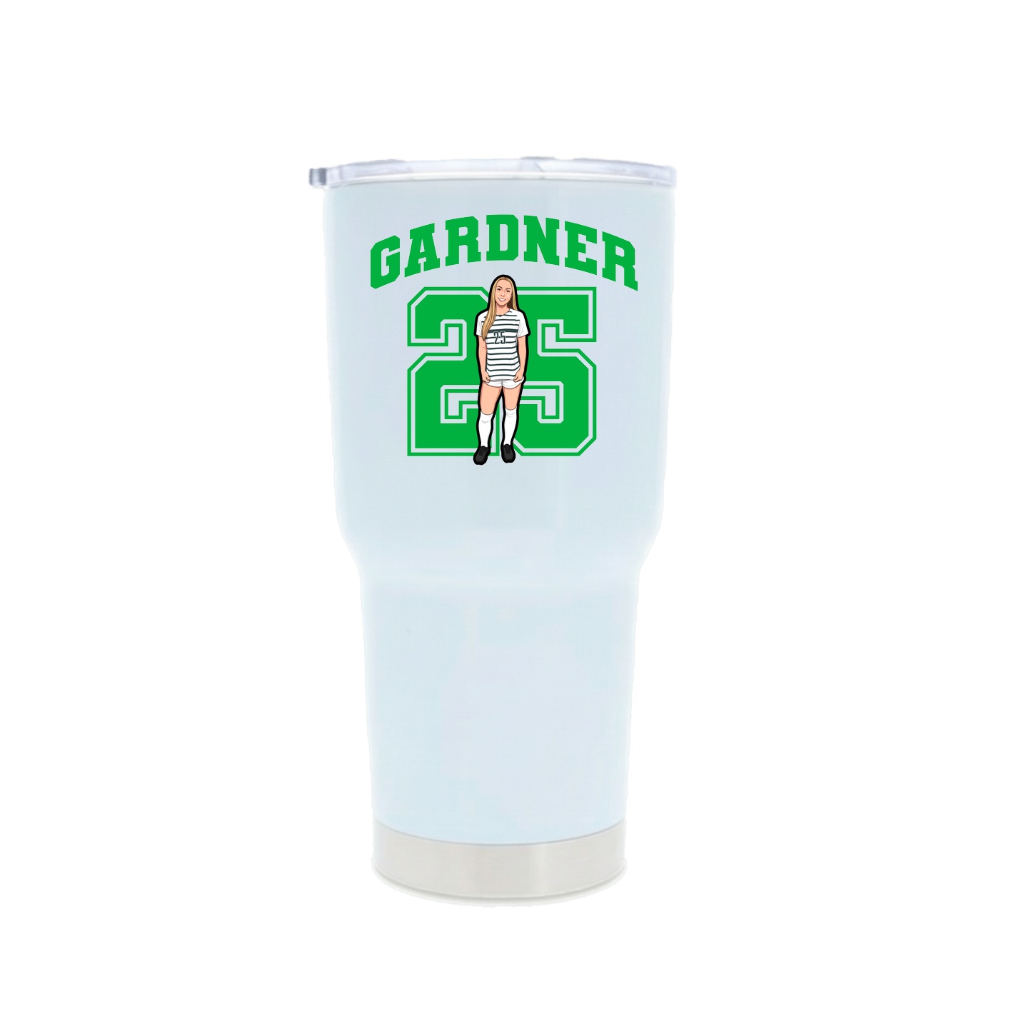30oz Stainless Steel Tumbler — Number in White