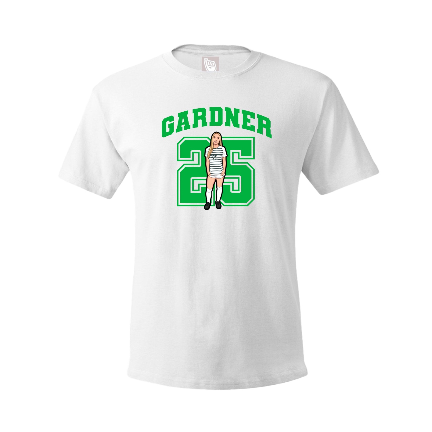 Youth Tee — Number in White