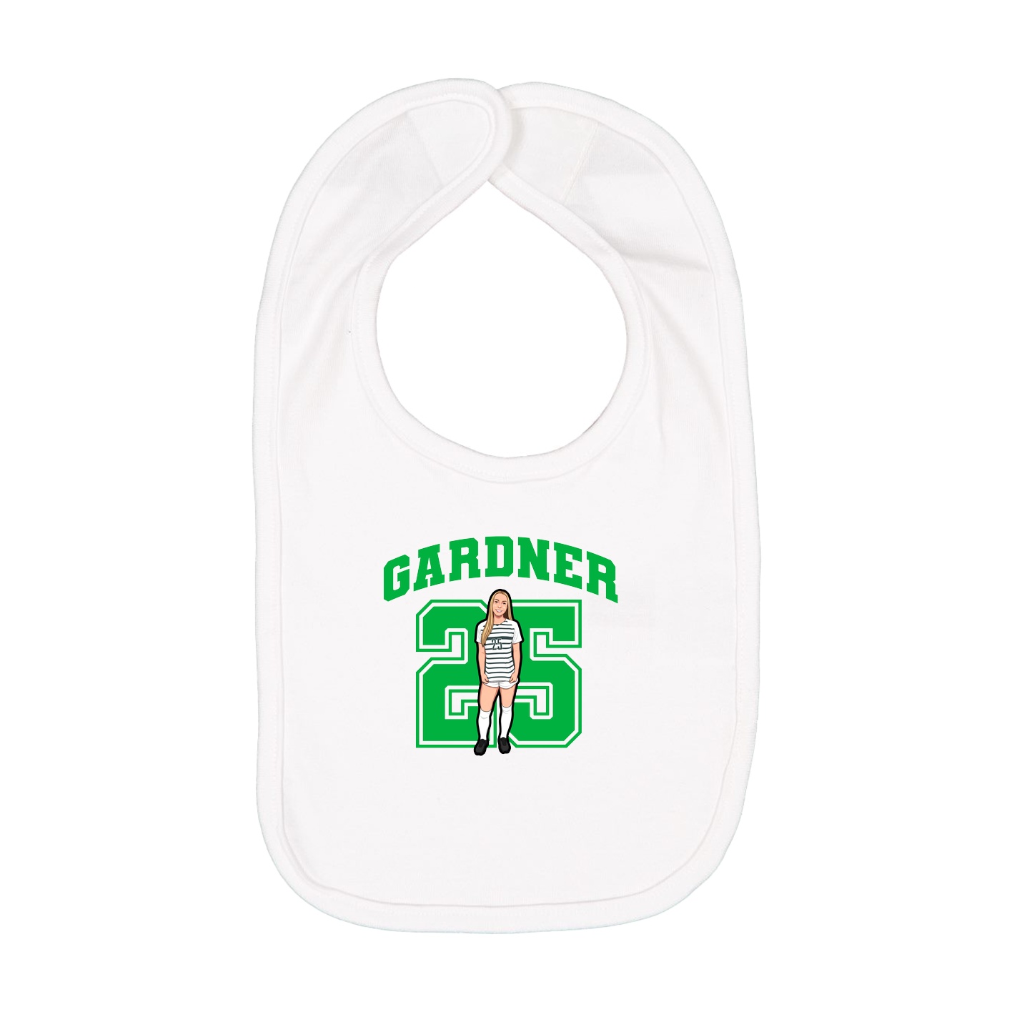 Infant Bib — Number in White