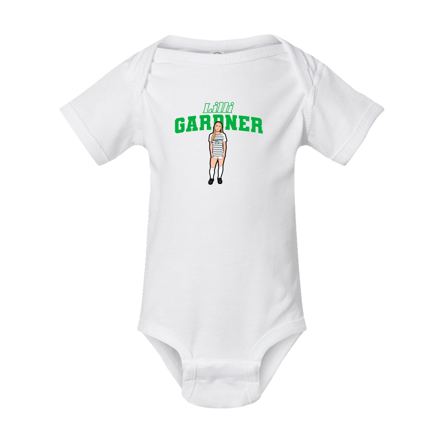 Baby Onesie — Name Arch in White