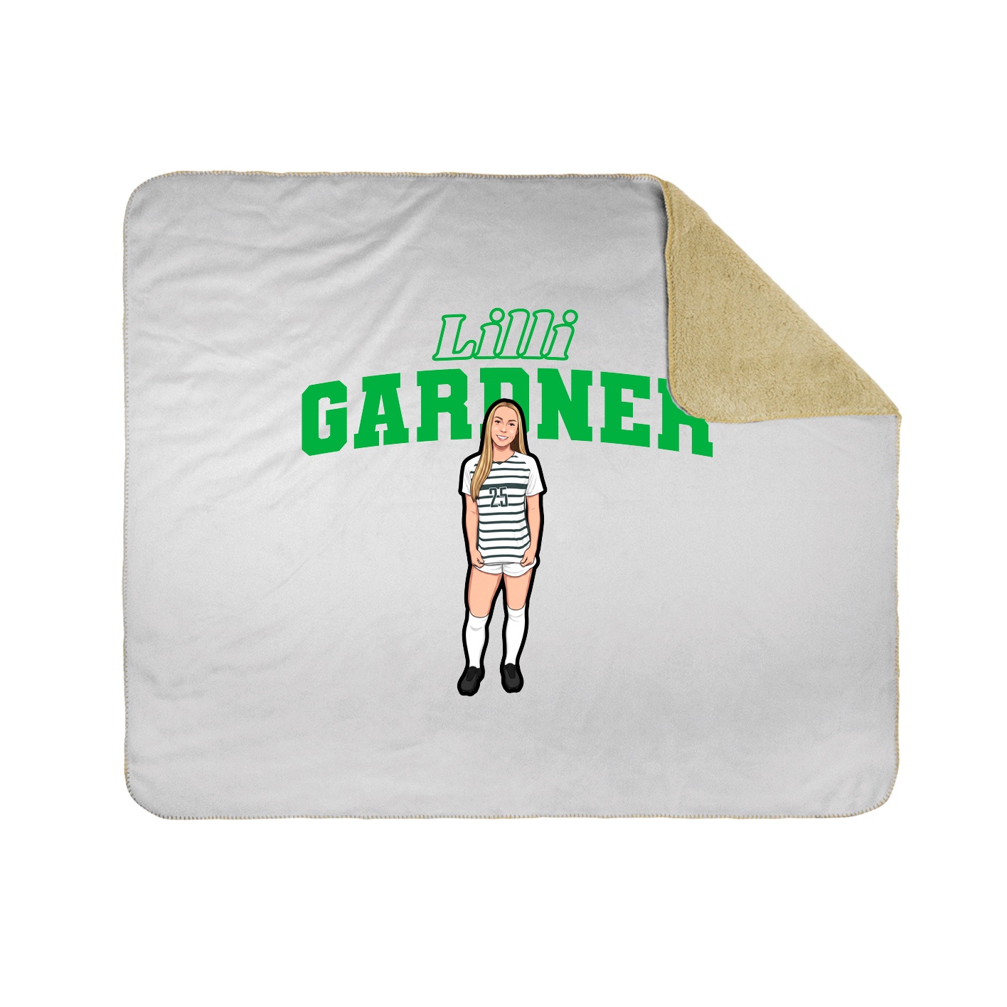 Throw Blanket — Name Arch in White