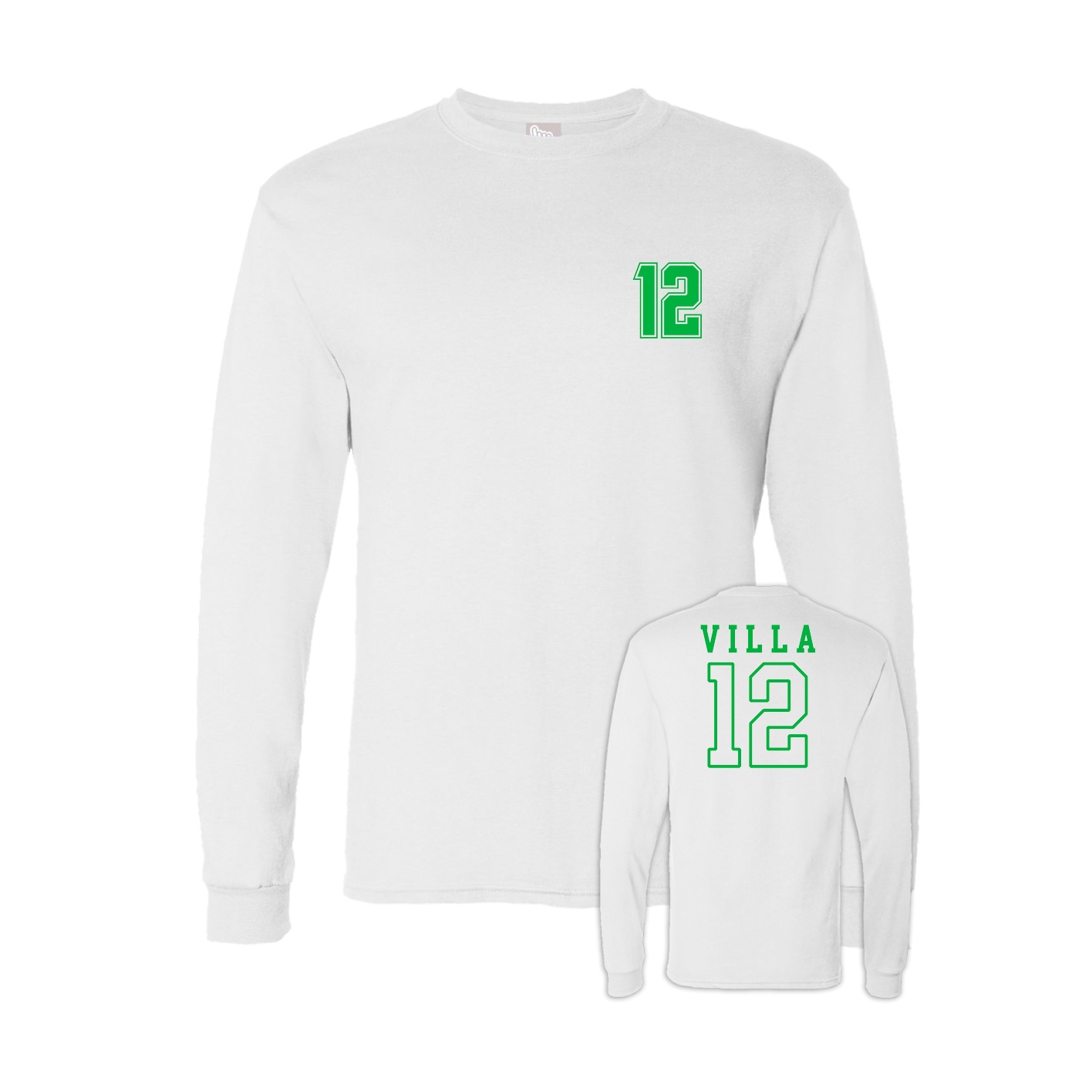 Long Sleeve Tee — Chest Back in White