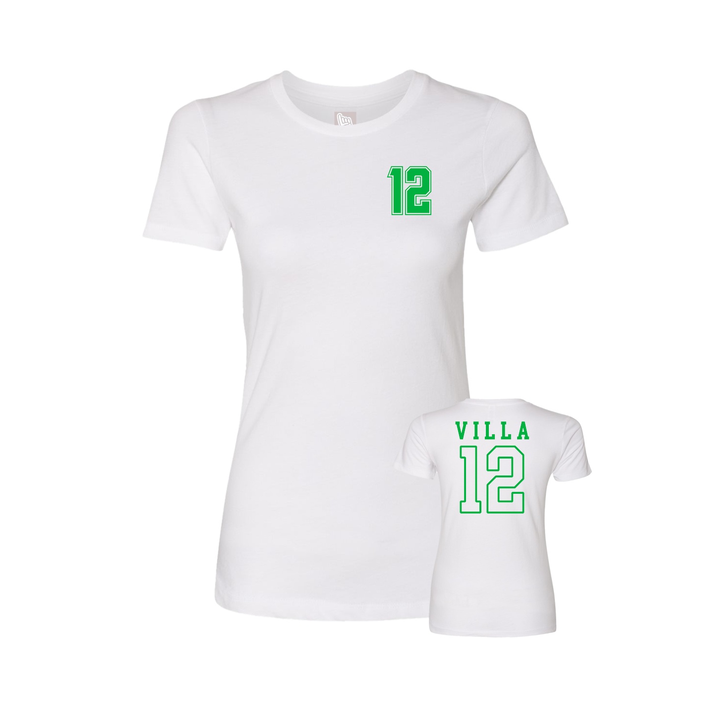 Fitted Women's Tee — Chest Back in White