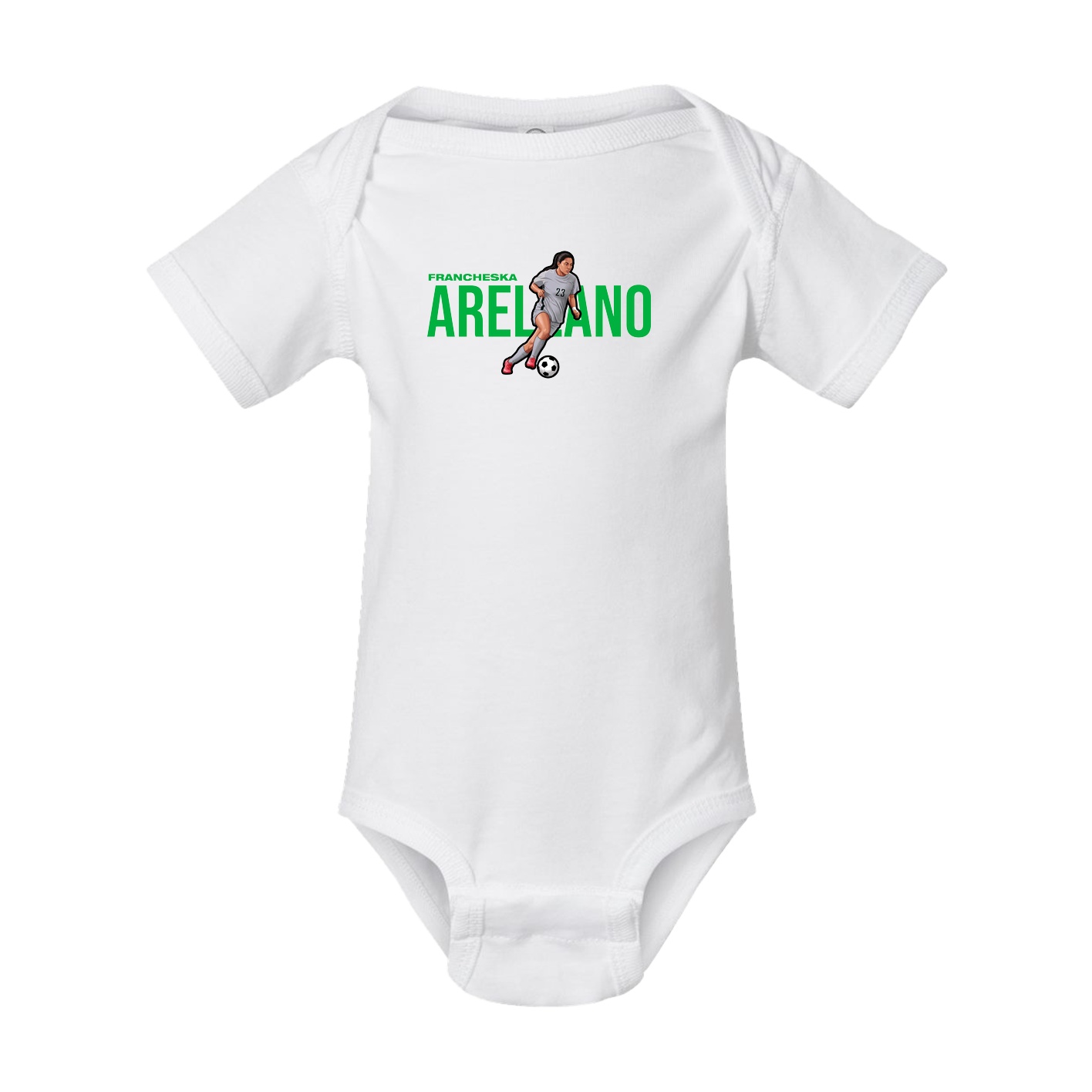 Baby Onesie — Player Name in White