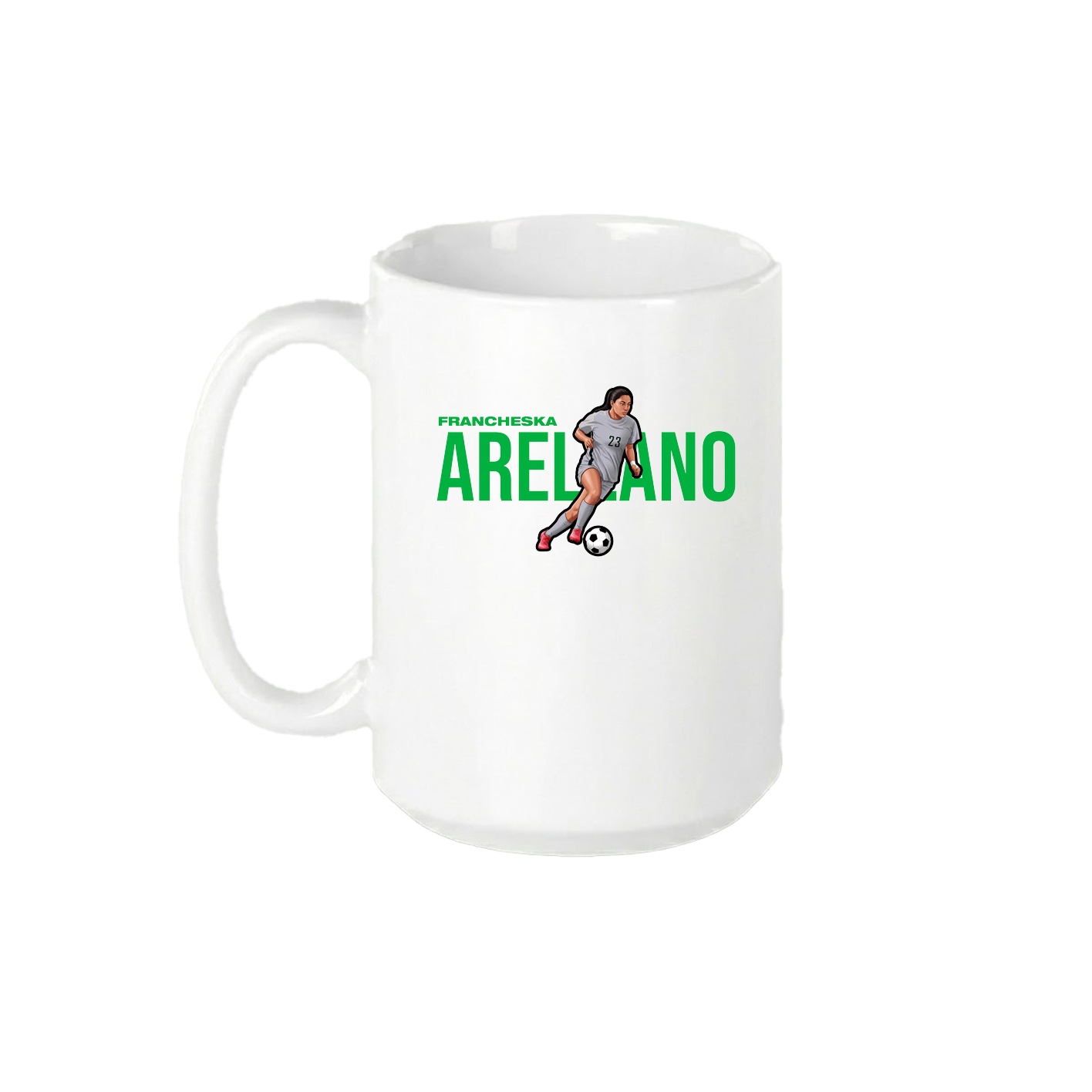15oz Coffee Mug — Player Name in White