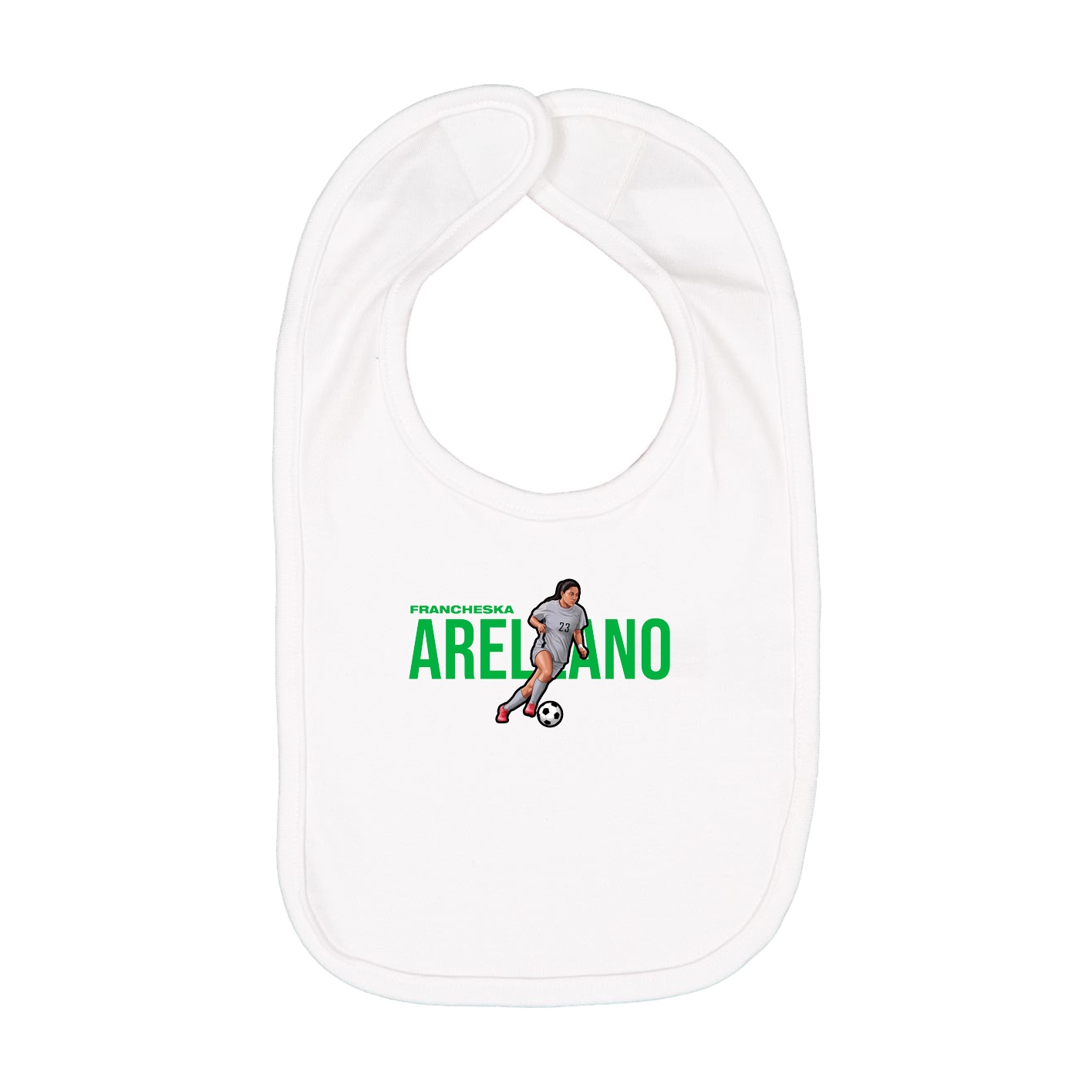 Infant Bib — Player Name in White