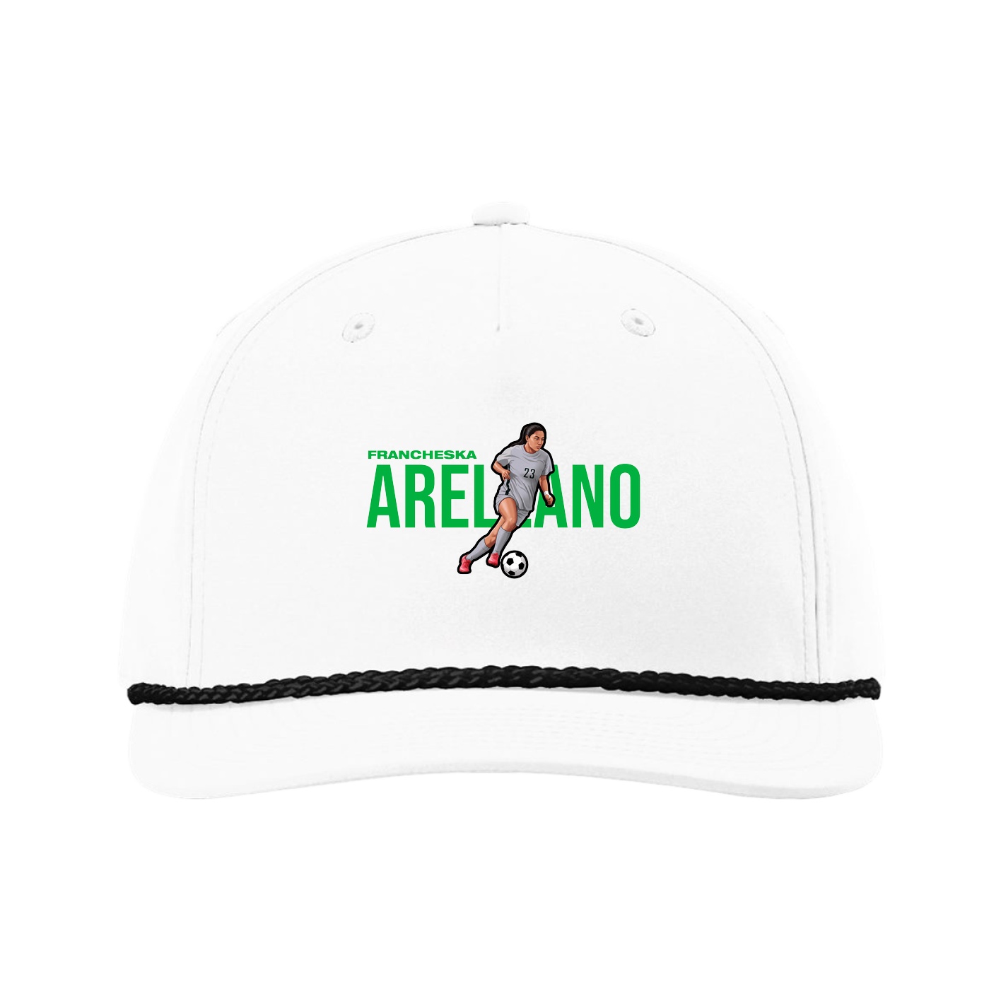 Five-Panel Classic Rope Cap — Player Name in White