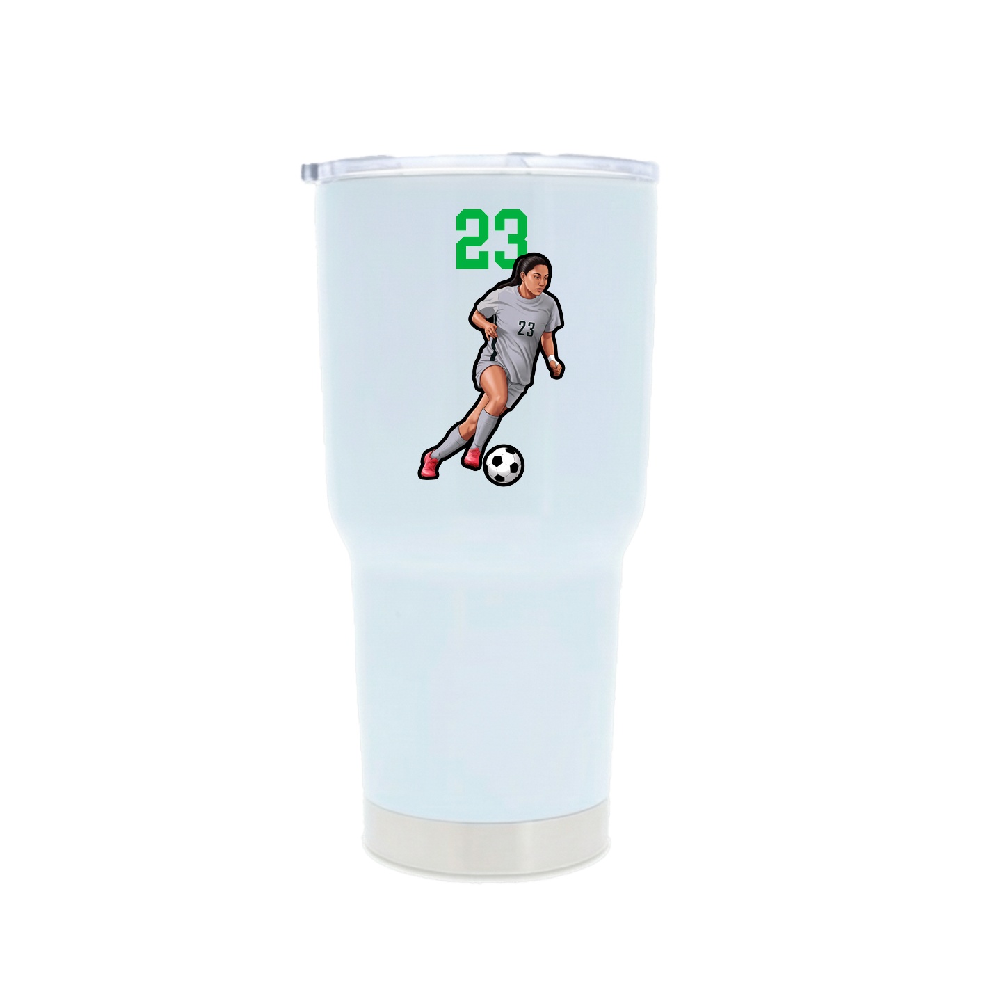 30oz Stainless Steel Tumbler — Number Top in White