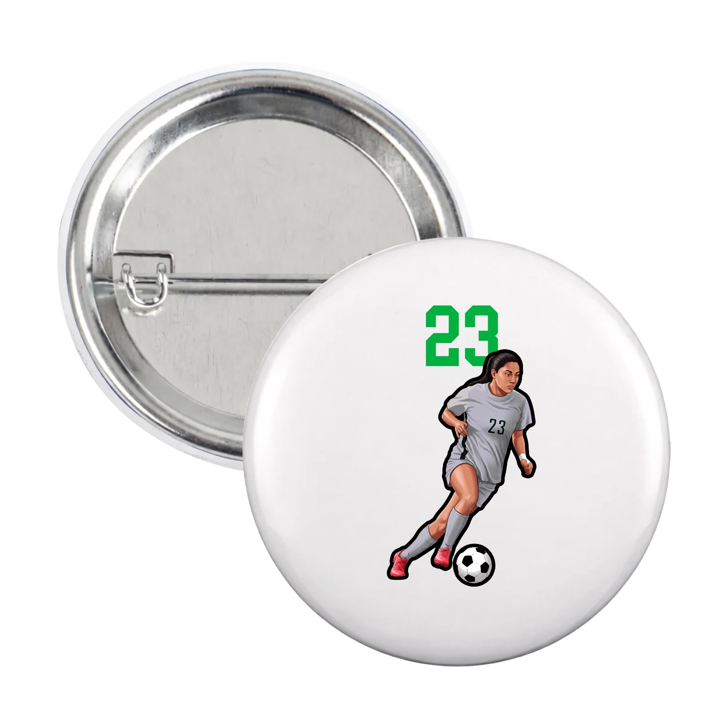 Game Day Button — Number Top in White