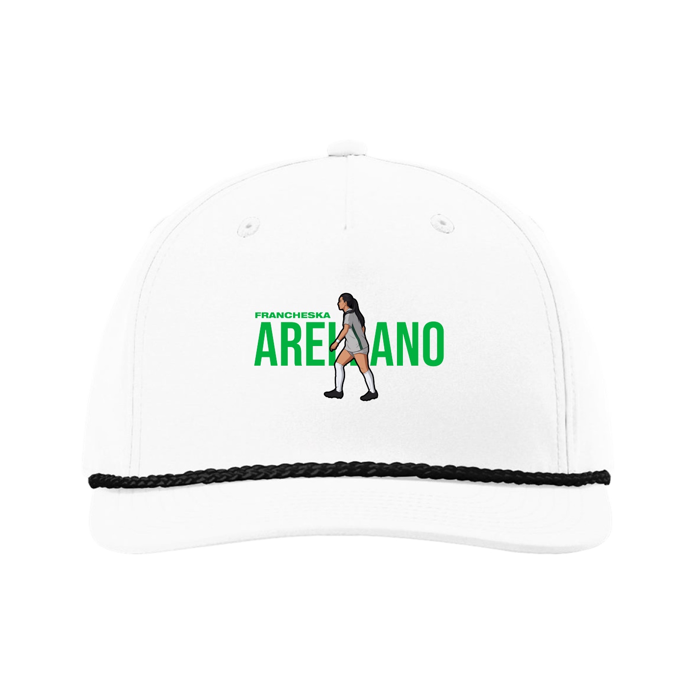 Five-Panel Classic Rope Cap — Player Name in White