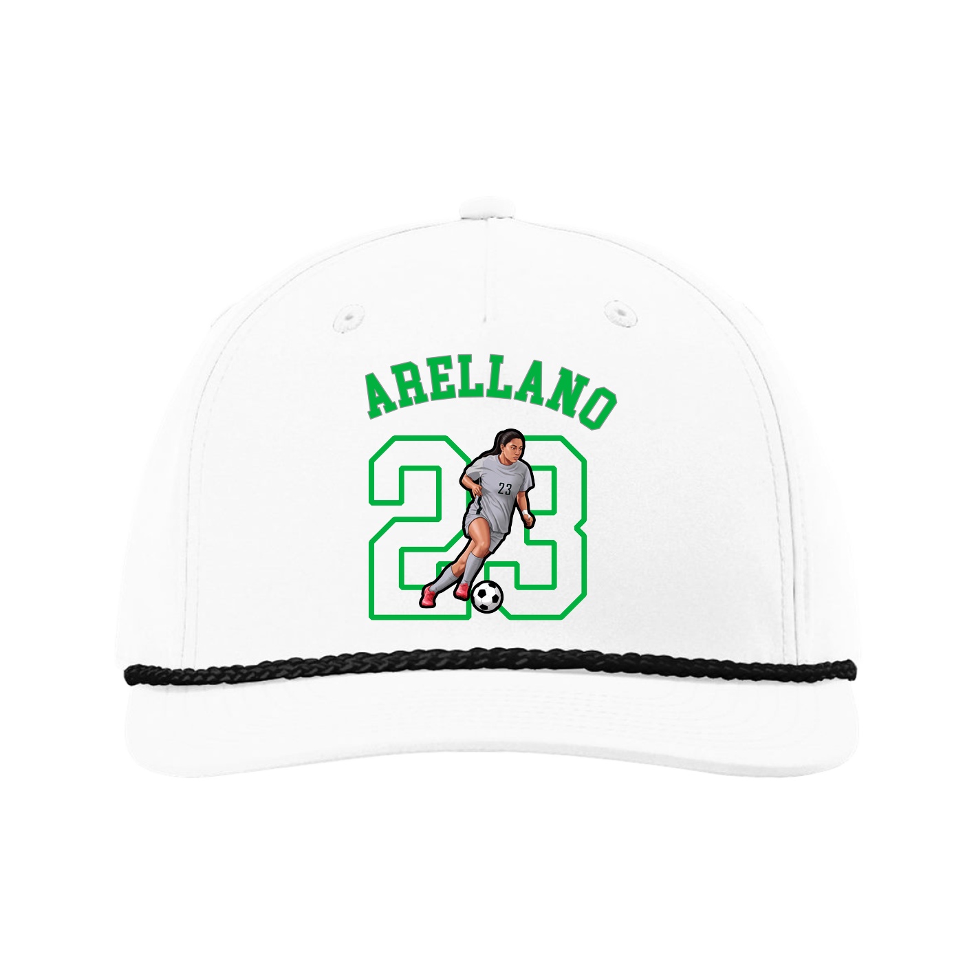 Five-Panel Classic Rope Cap — Shirsey Arch in White