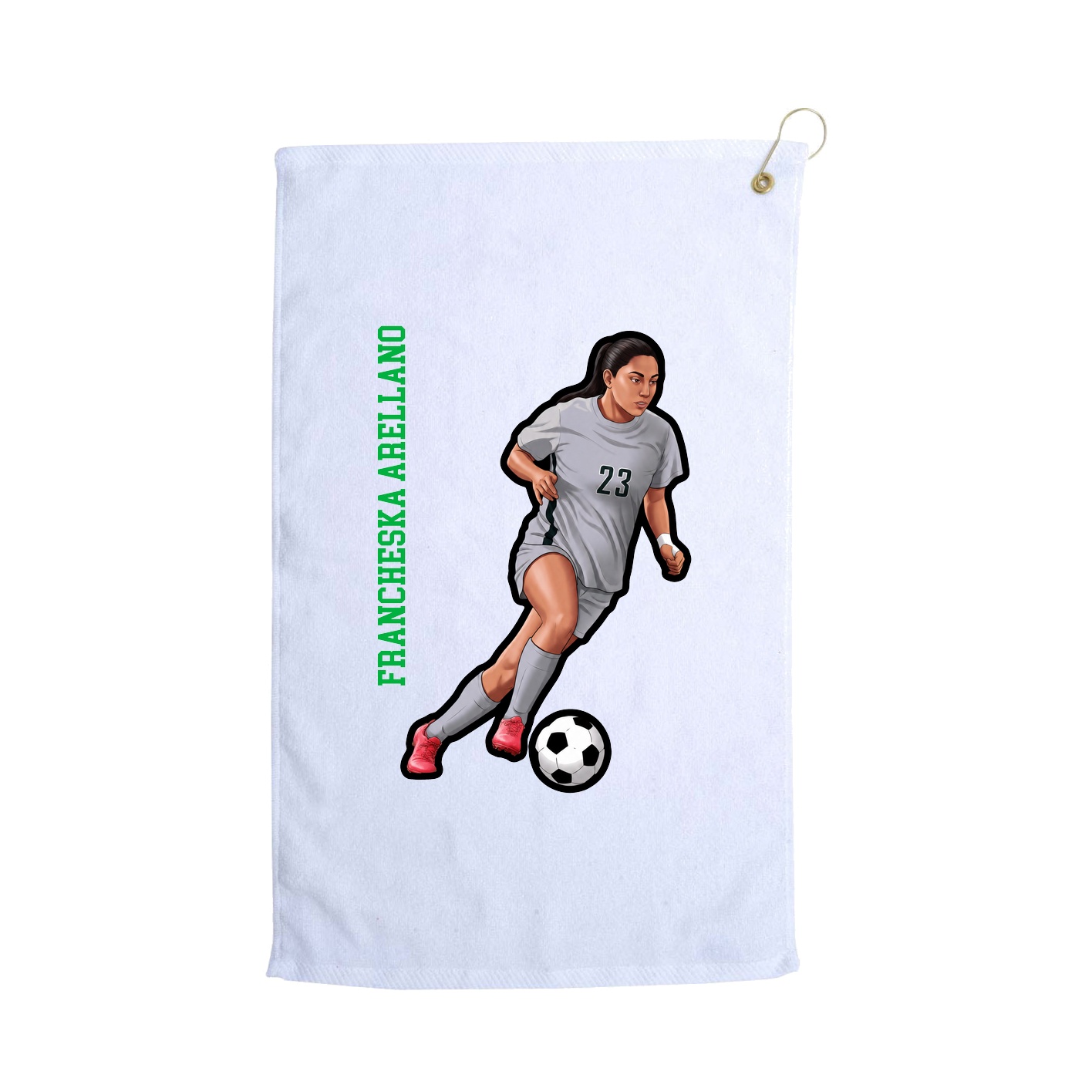 Golf Towel — Name Vertical in White