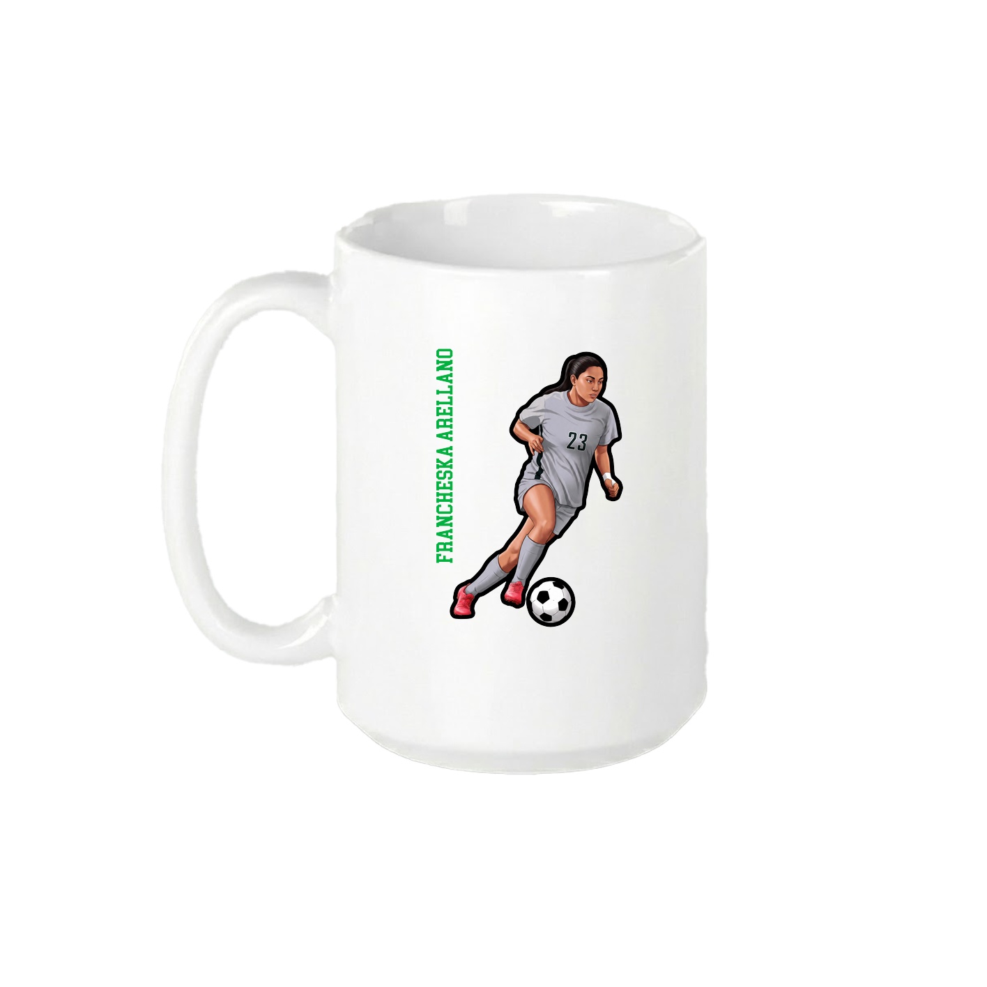 15oz Coffee Mug — Name Vertical in White