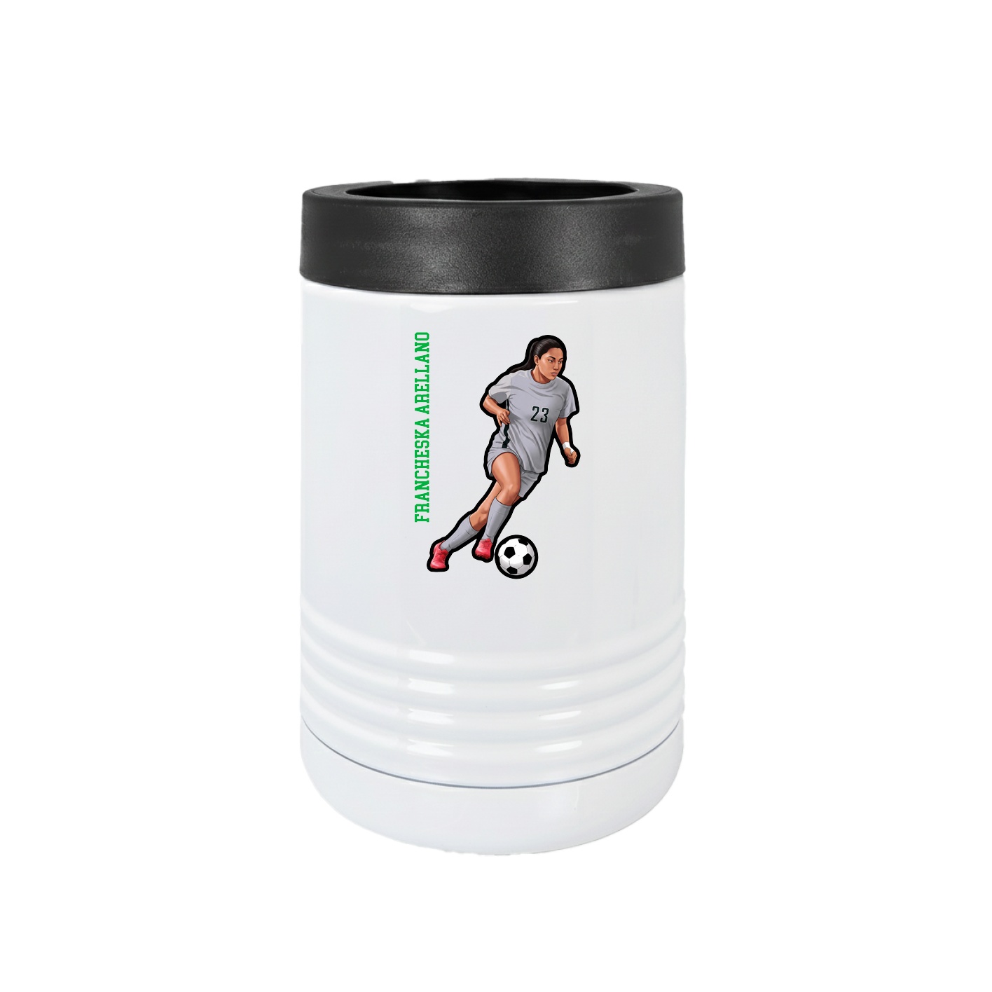 Beverage Holder — Name Vertical in White