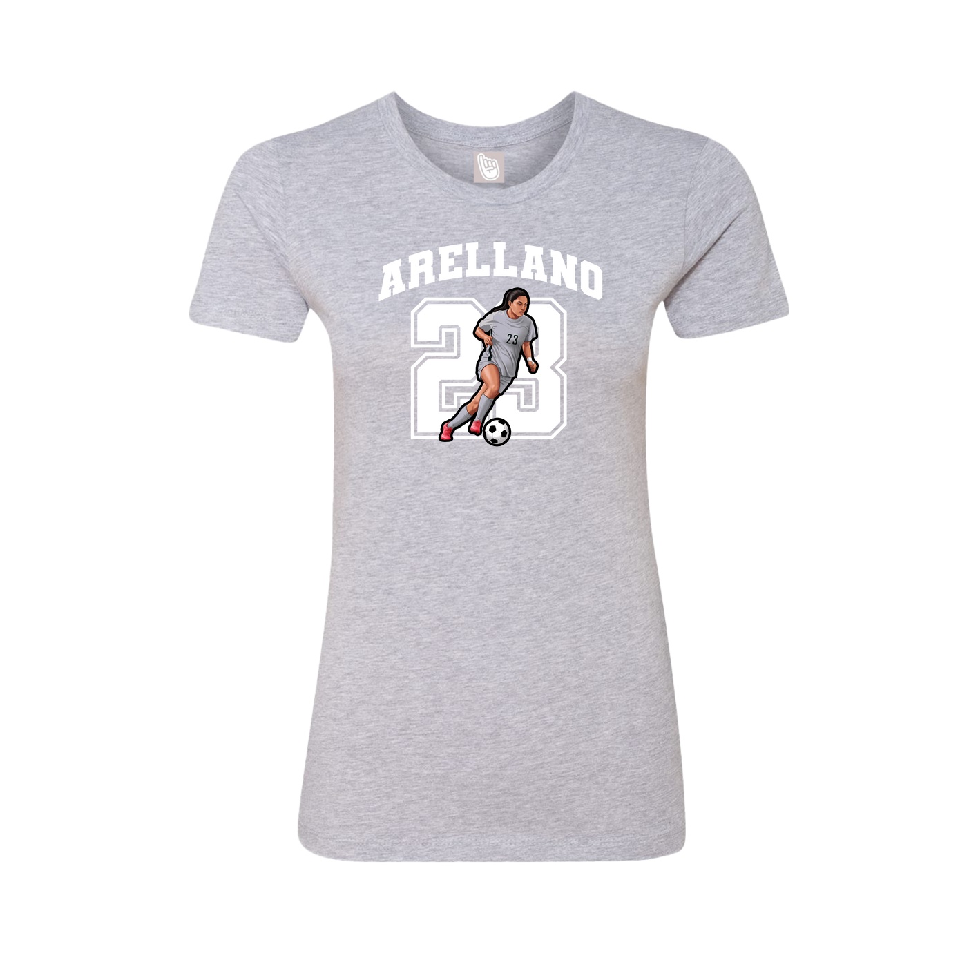 Fitted Women's Tee — Number in Grey