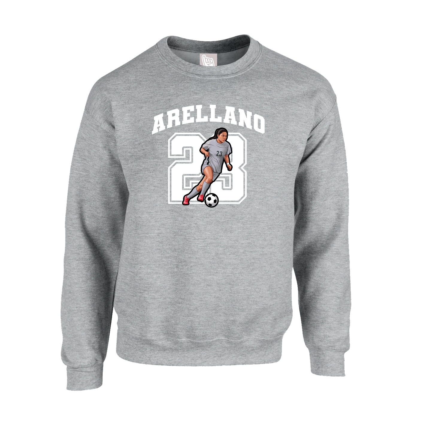 Fleece Crew — Number in Grey