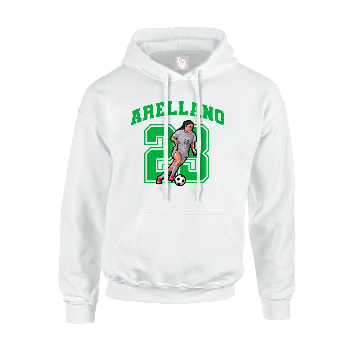 Youth Hoodie — Number in White