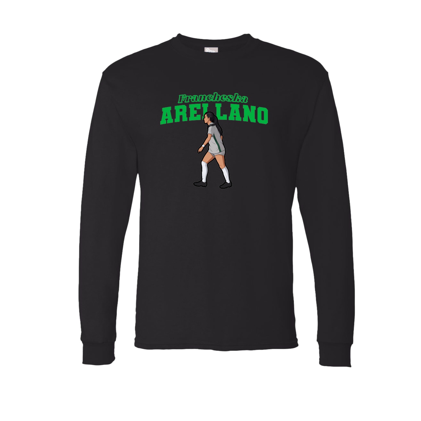 Long Sleeve Tee — Name Arch in Black