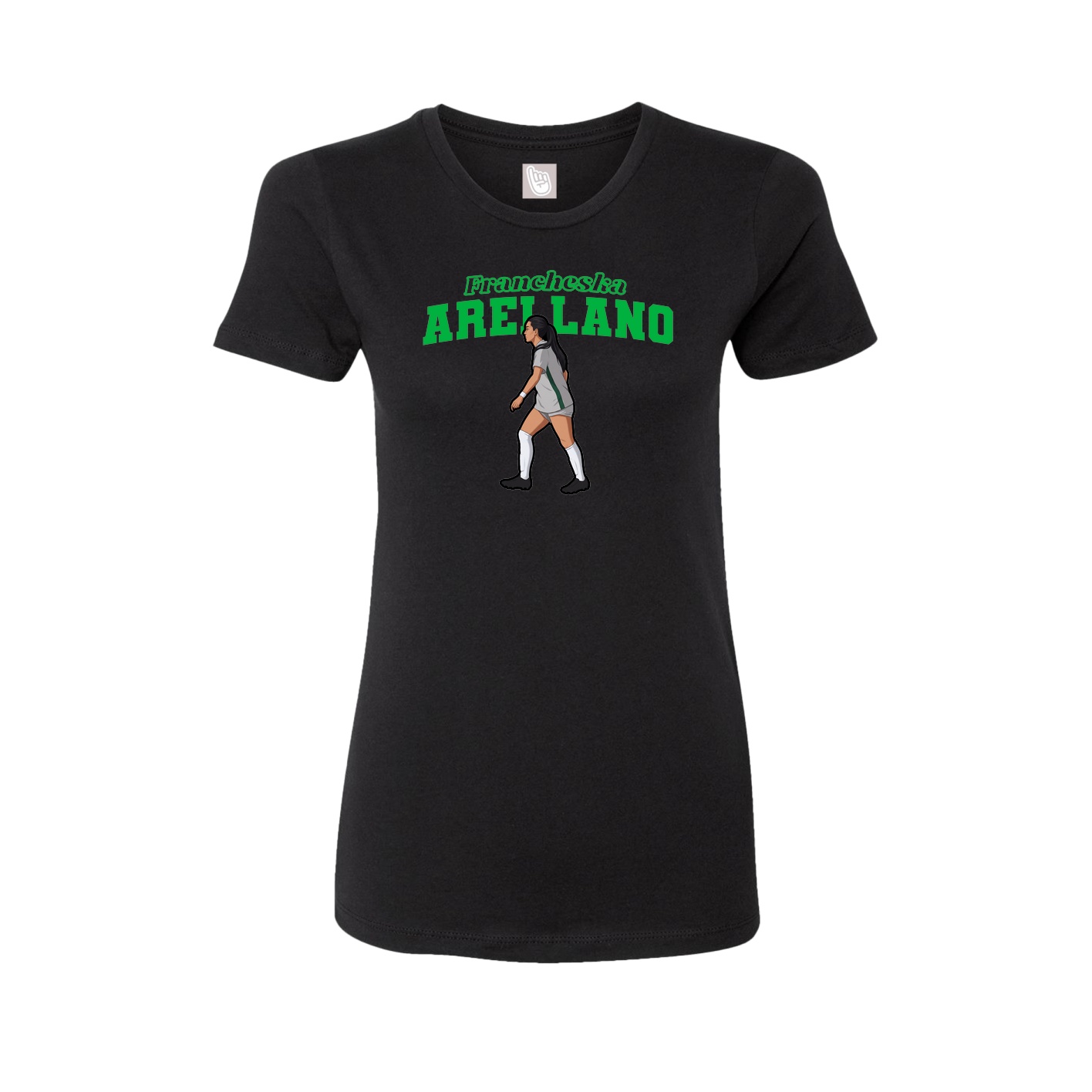 Fitted Women's Tee — Name Arch in Black