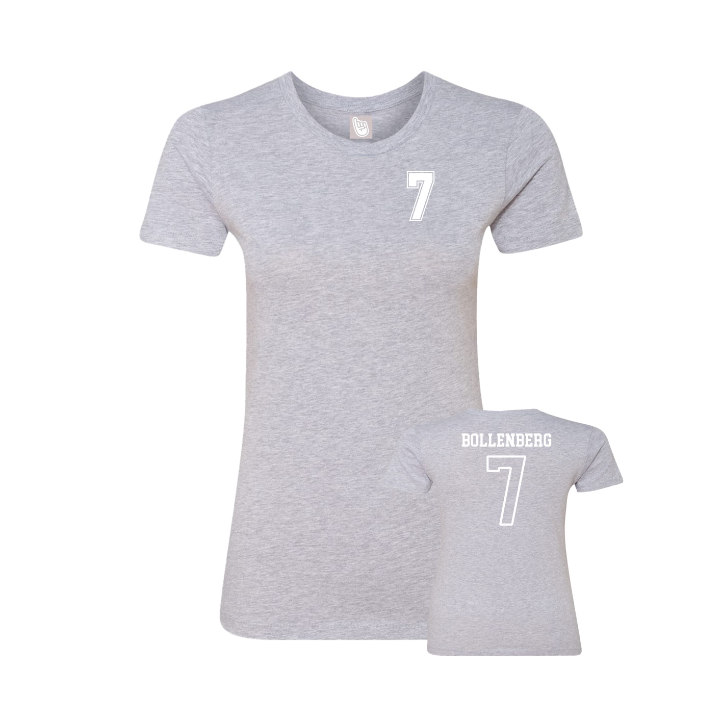 Fitted Women's Tee — Chest Back in Grey