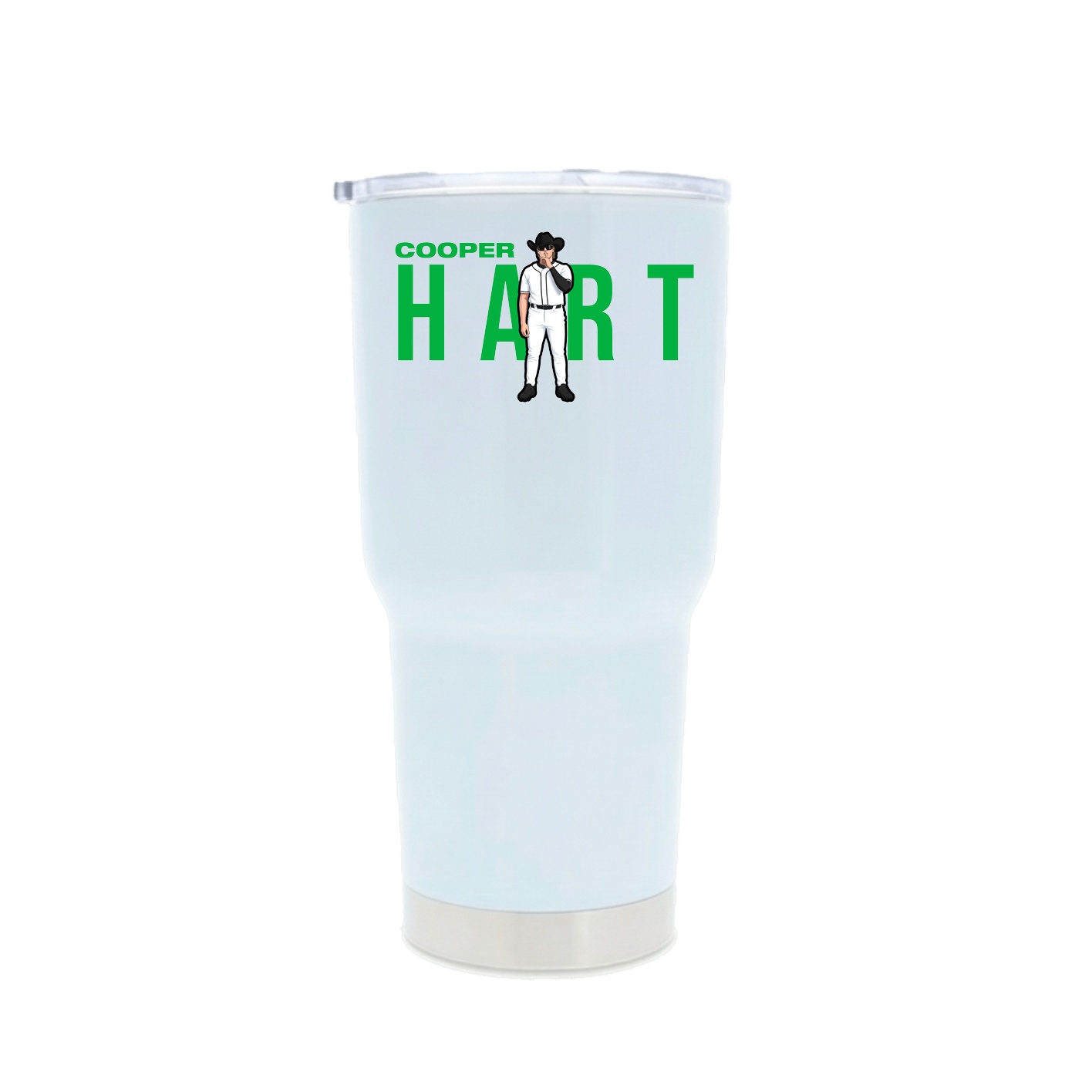 30oz Stainless Steel Tumbler — Player Name in White