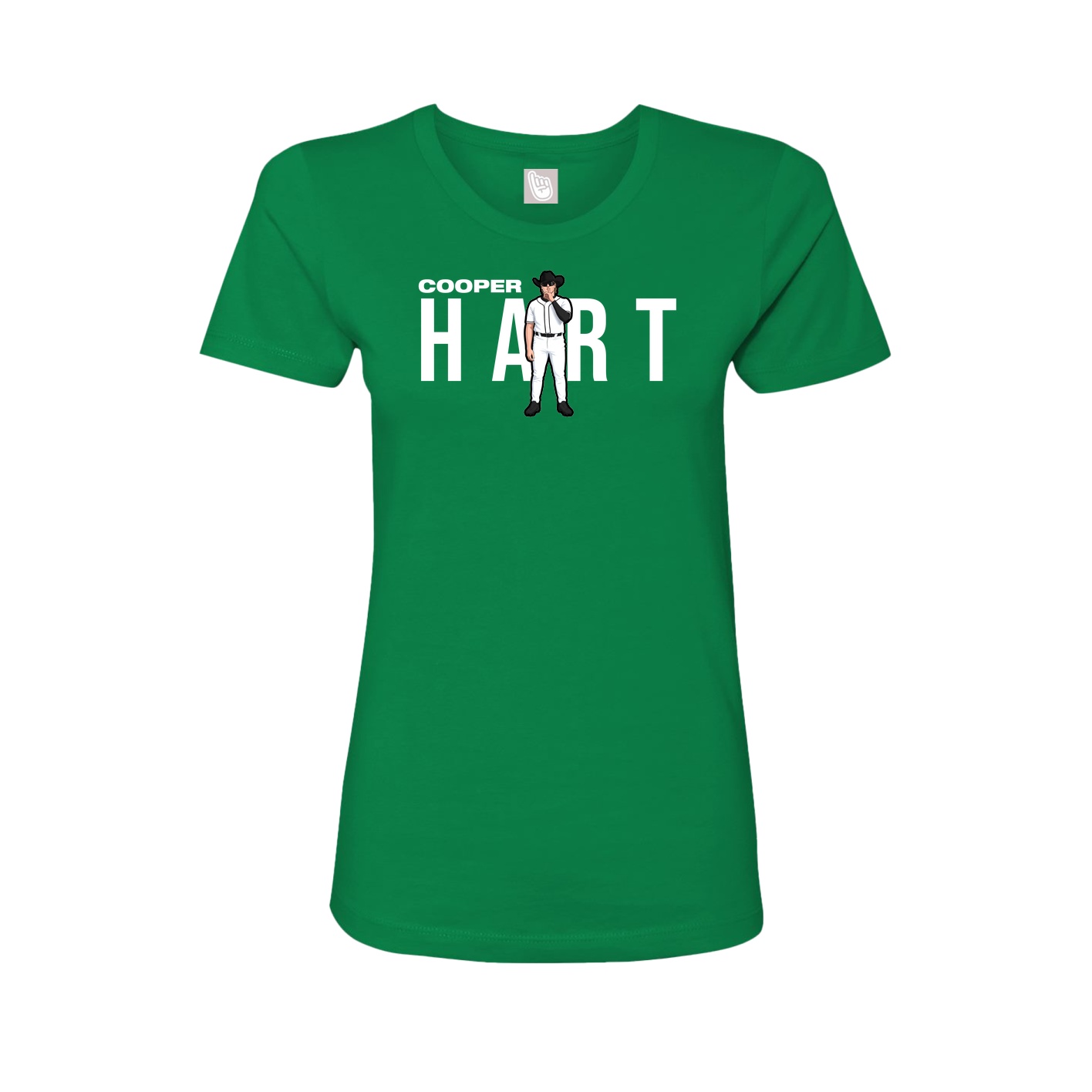 Fitted Women's Tee — Player Name in Green