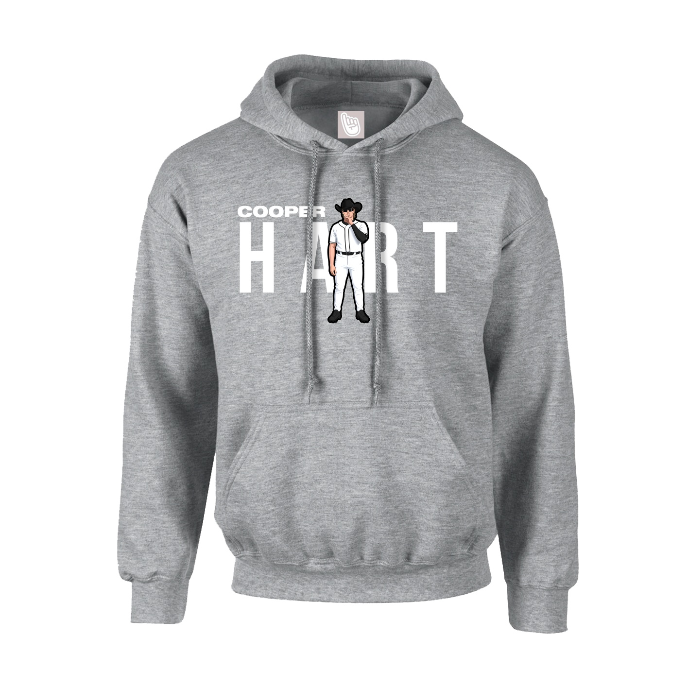 Youth Hoodie — Player Name in Grey
