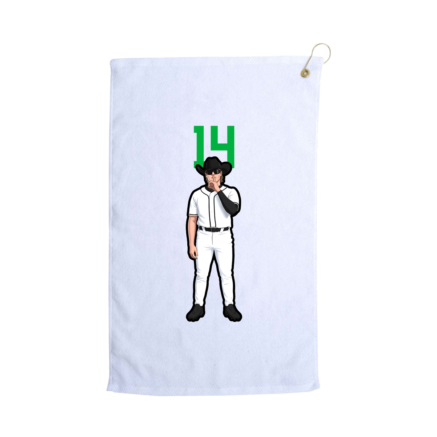 Golf Towel — Number Top in White