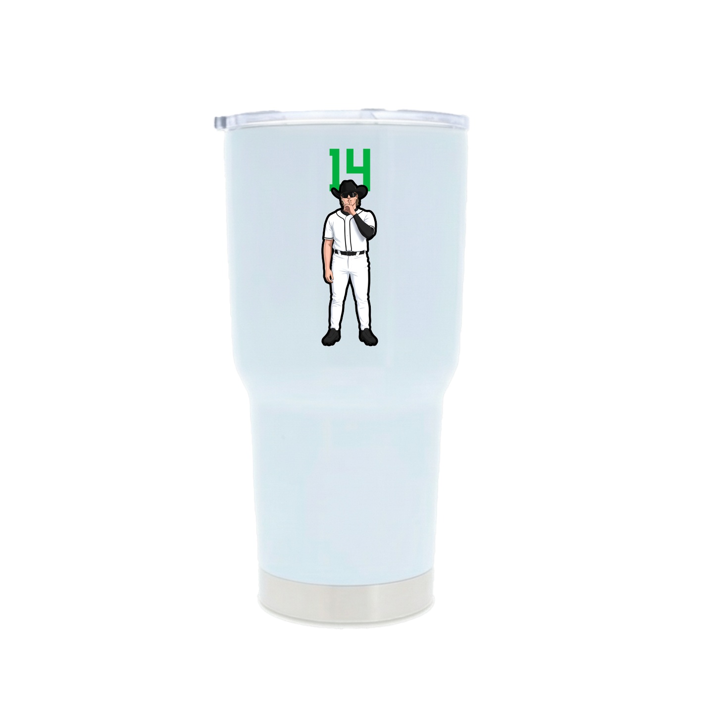 30oz Stainless Steel Tumbler — Number Top in White
