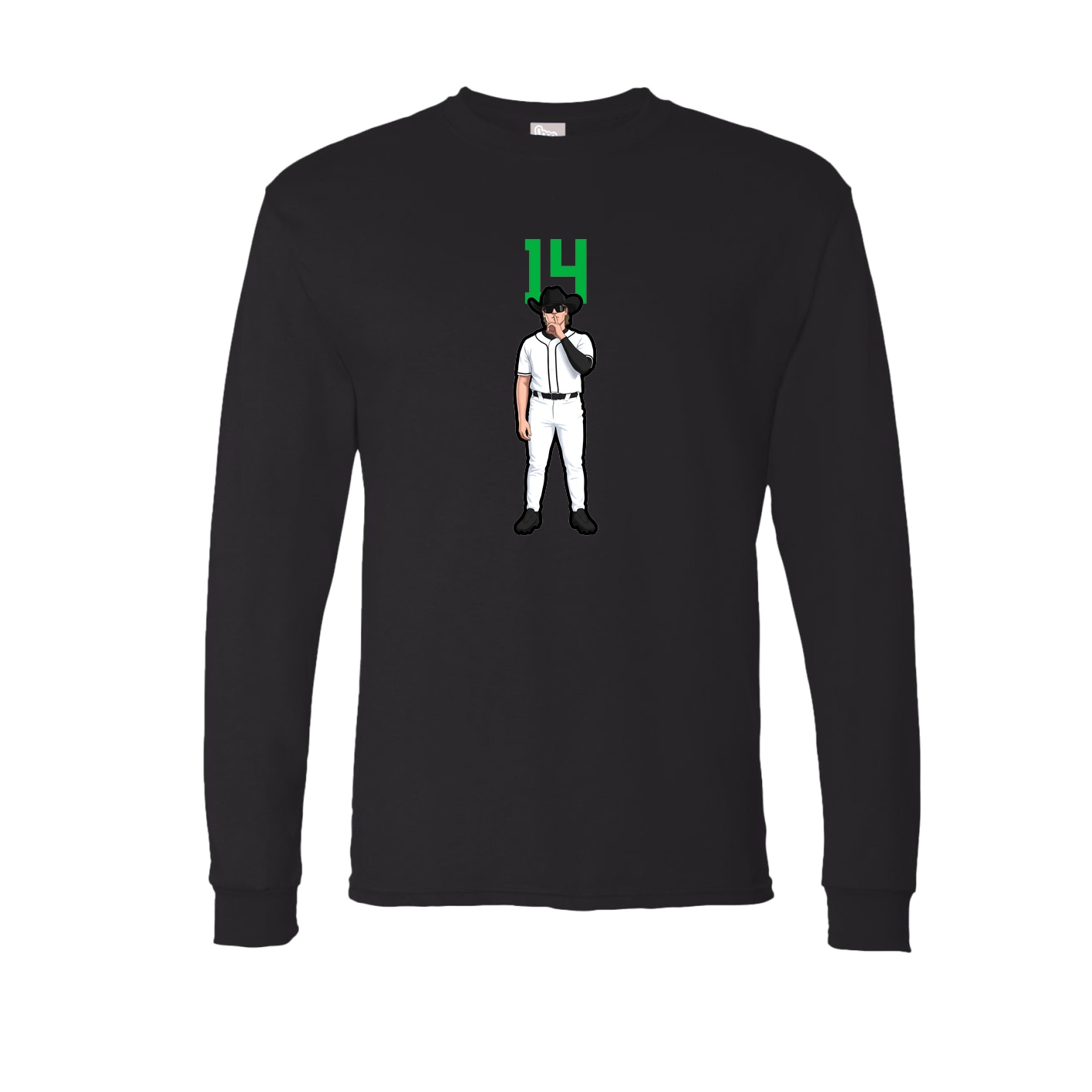 Long Sleeve Tee — Number Top in Black