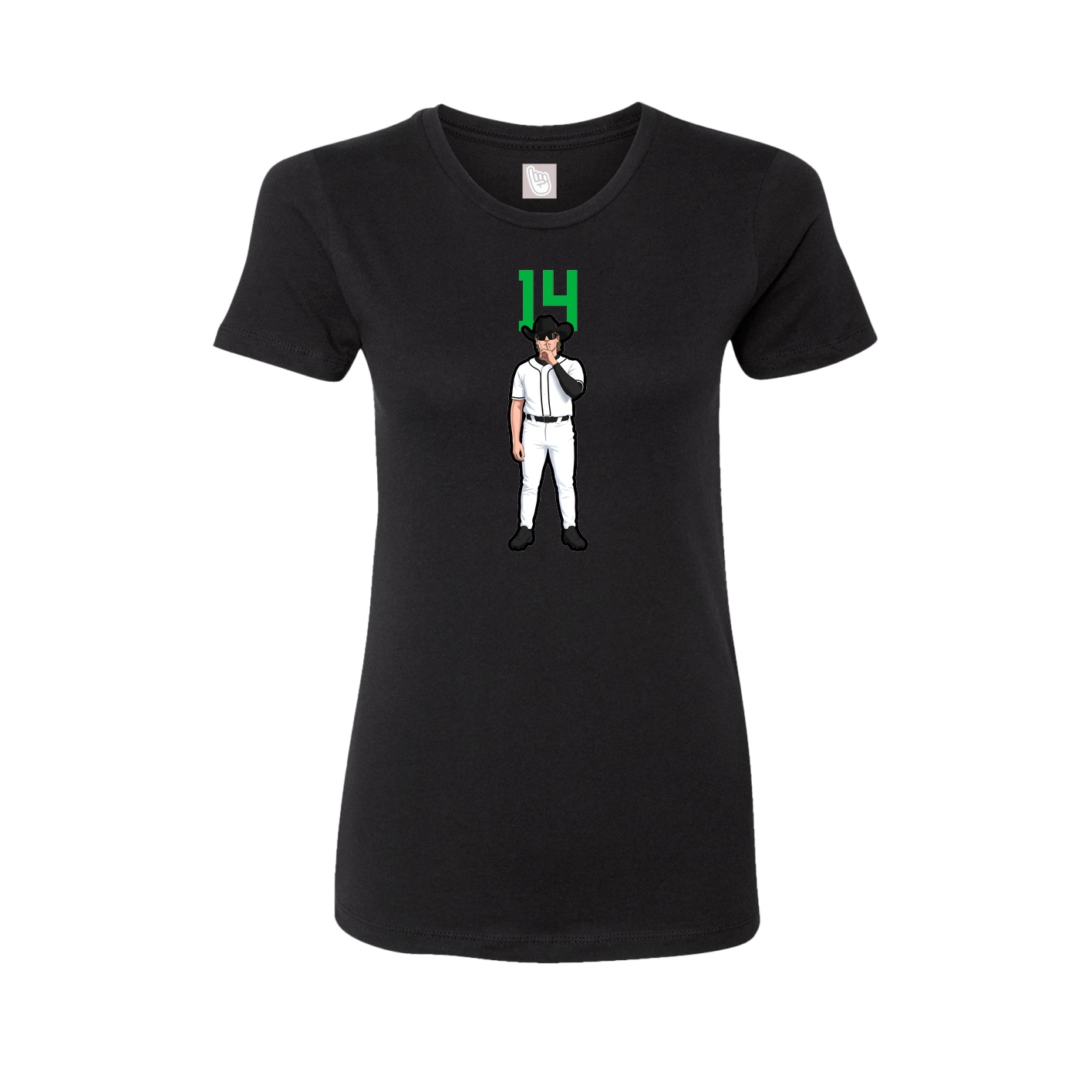 Fitted Women's Tee — Number Top in Black