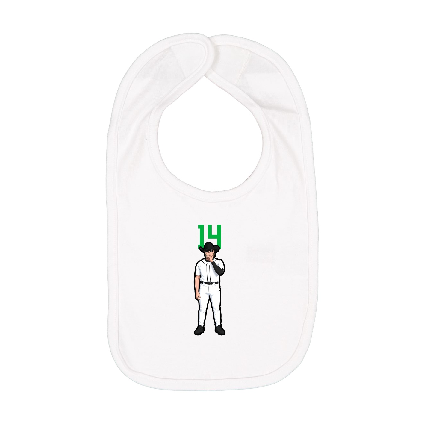 Infant Bib — Number Top in White
