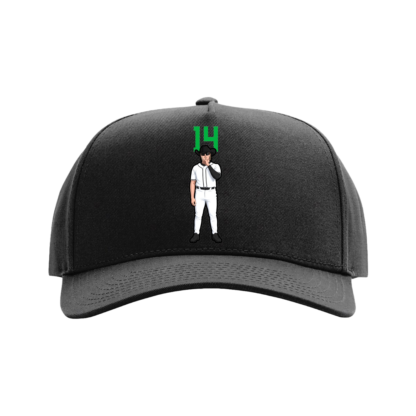 Full Fabric Five-Panel Champ Cap — Number Top in Black