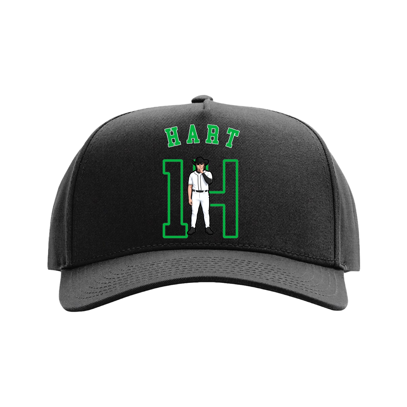 Full Fabric Five-Panel Champ Cap — Shirsey Arch in Black
