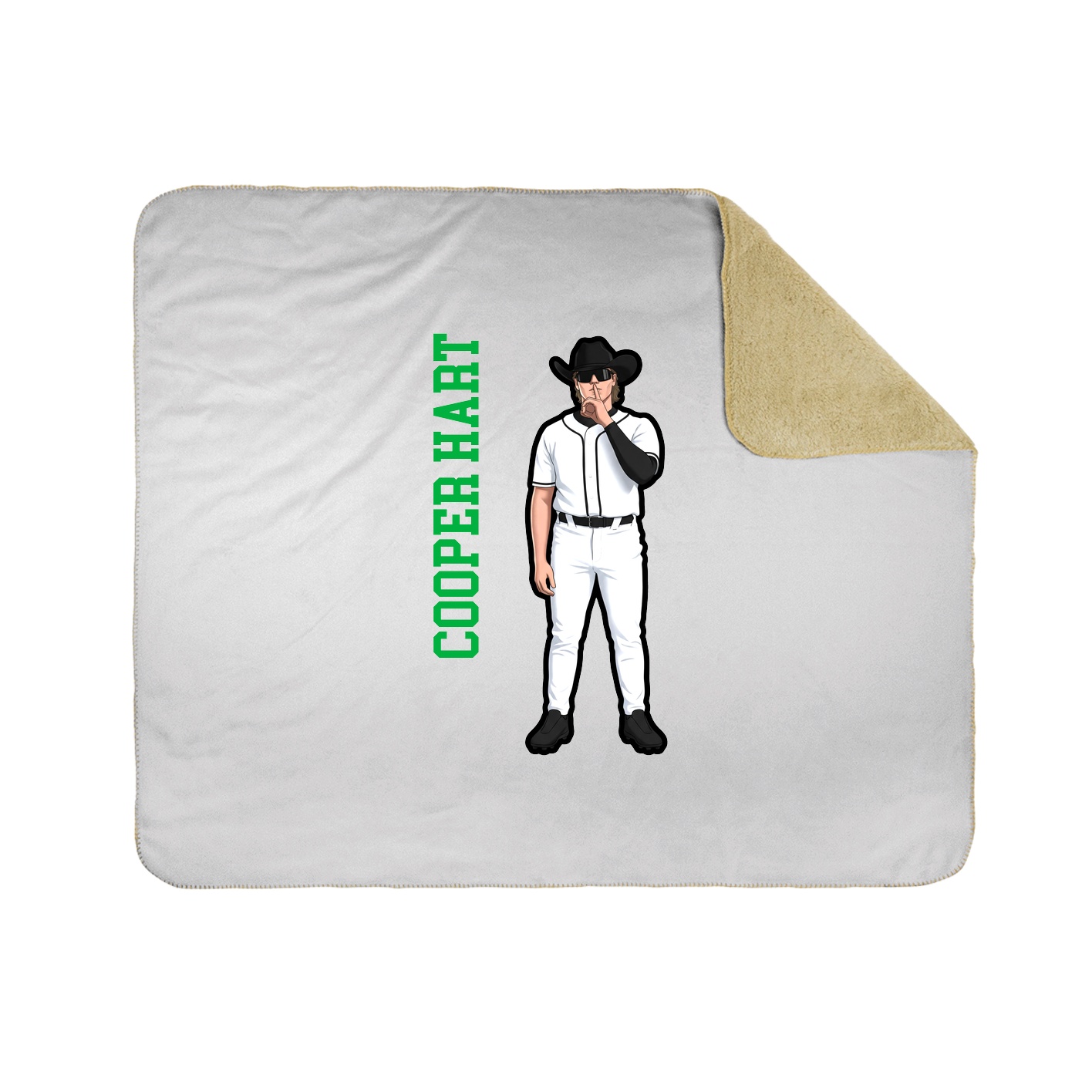 Throw Blanket — Name Vertical in White