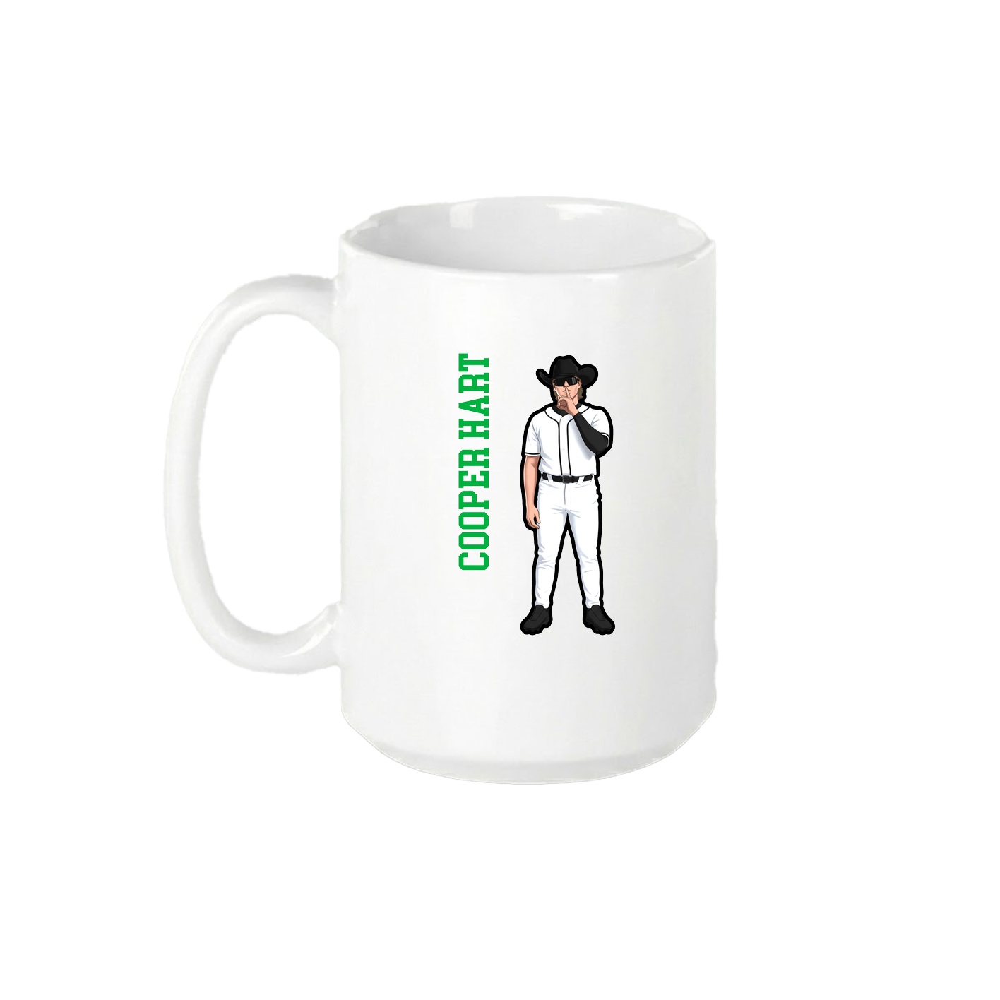 15oz Coffee Mug — Name Vertical in White