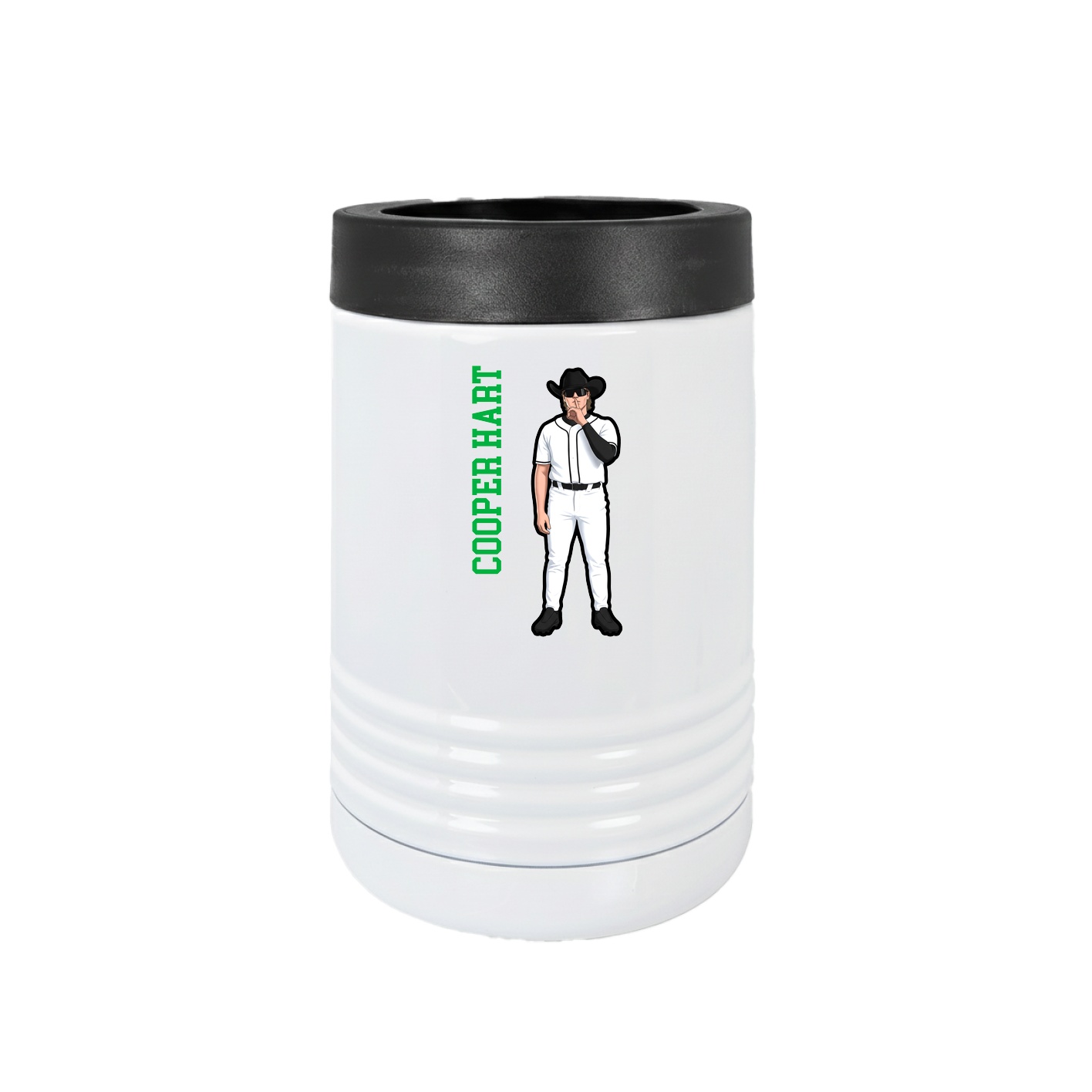 Beverage Holder — Name Vertical in White